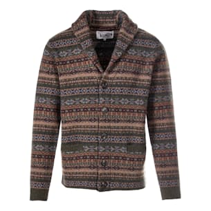 Wool Blend Fair Isle Cardigan Sweater