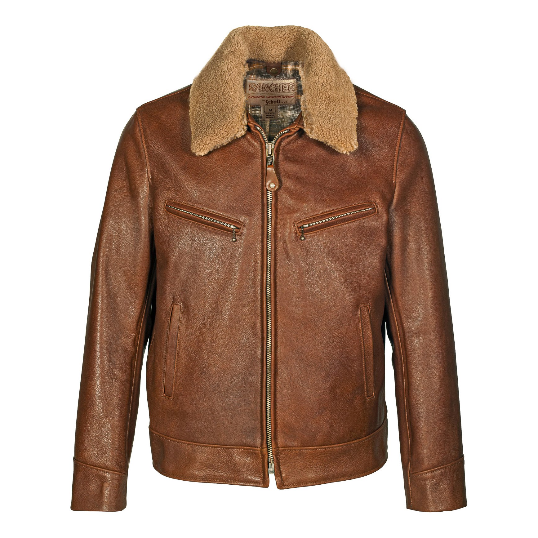 Schott Antique Cowhide Rancher Jacket - Luggage Brown