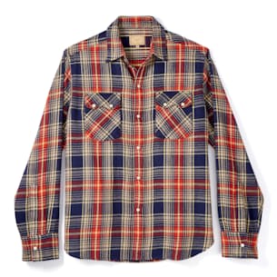 Washed Pearl Snap Flannel Shirt