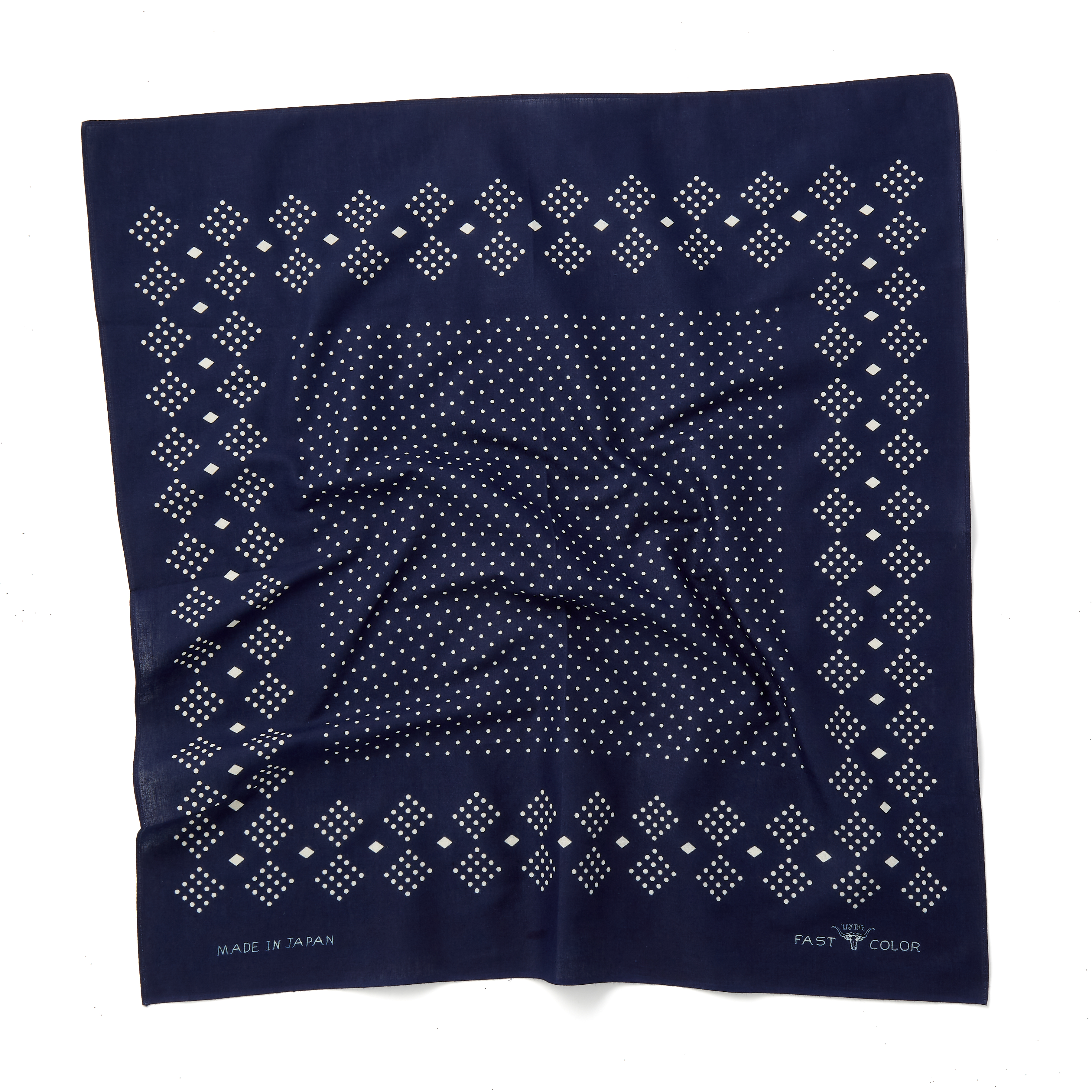 Kapital Fastcolor Selvedge Bandana Navy GARDEN - Made in