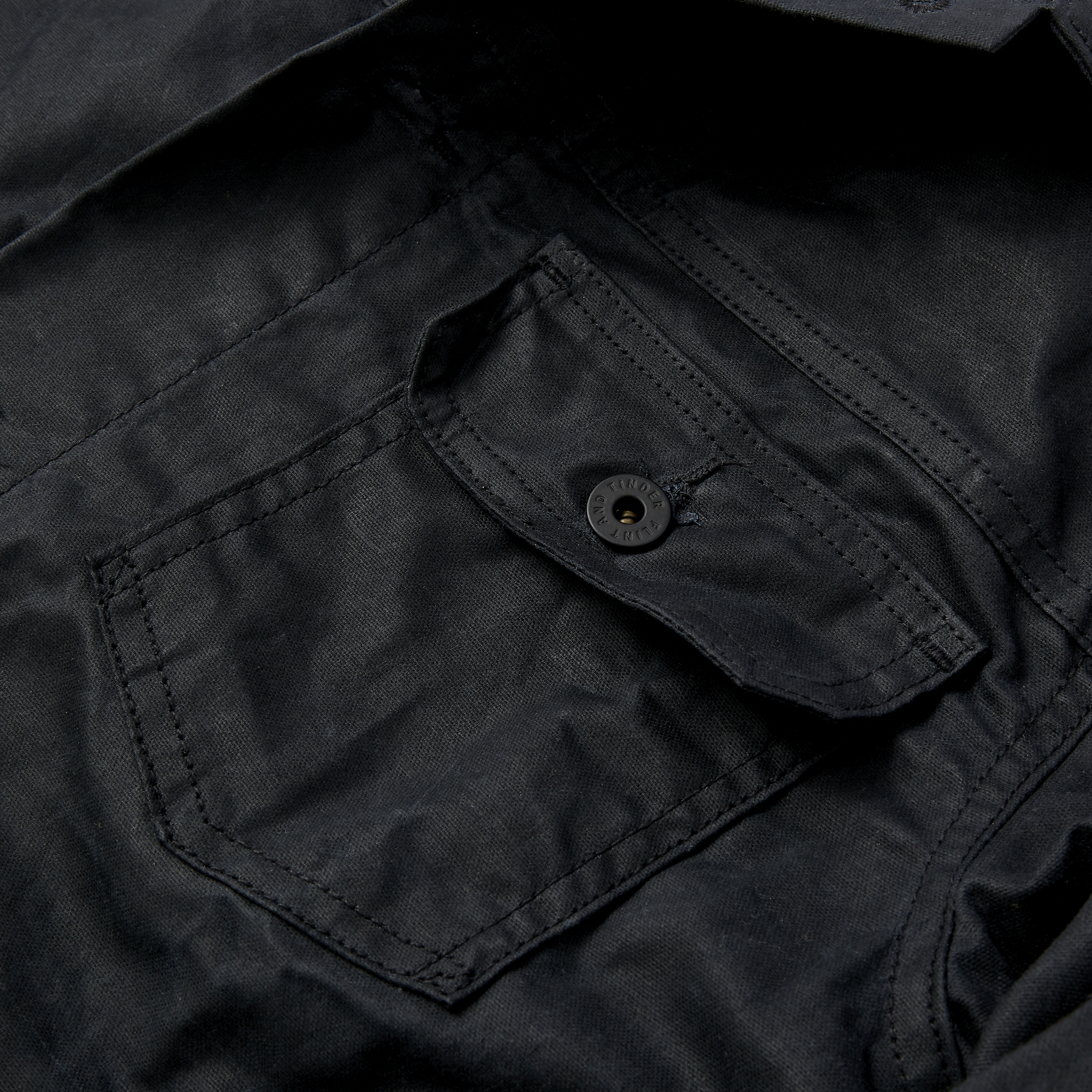Flint and Tinder Flannel-Lined Waxed Trucker Jacket - Black