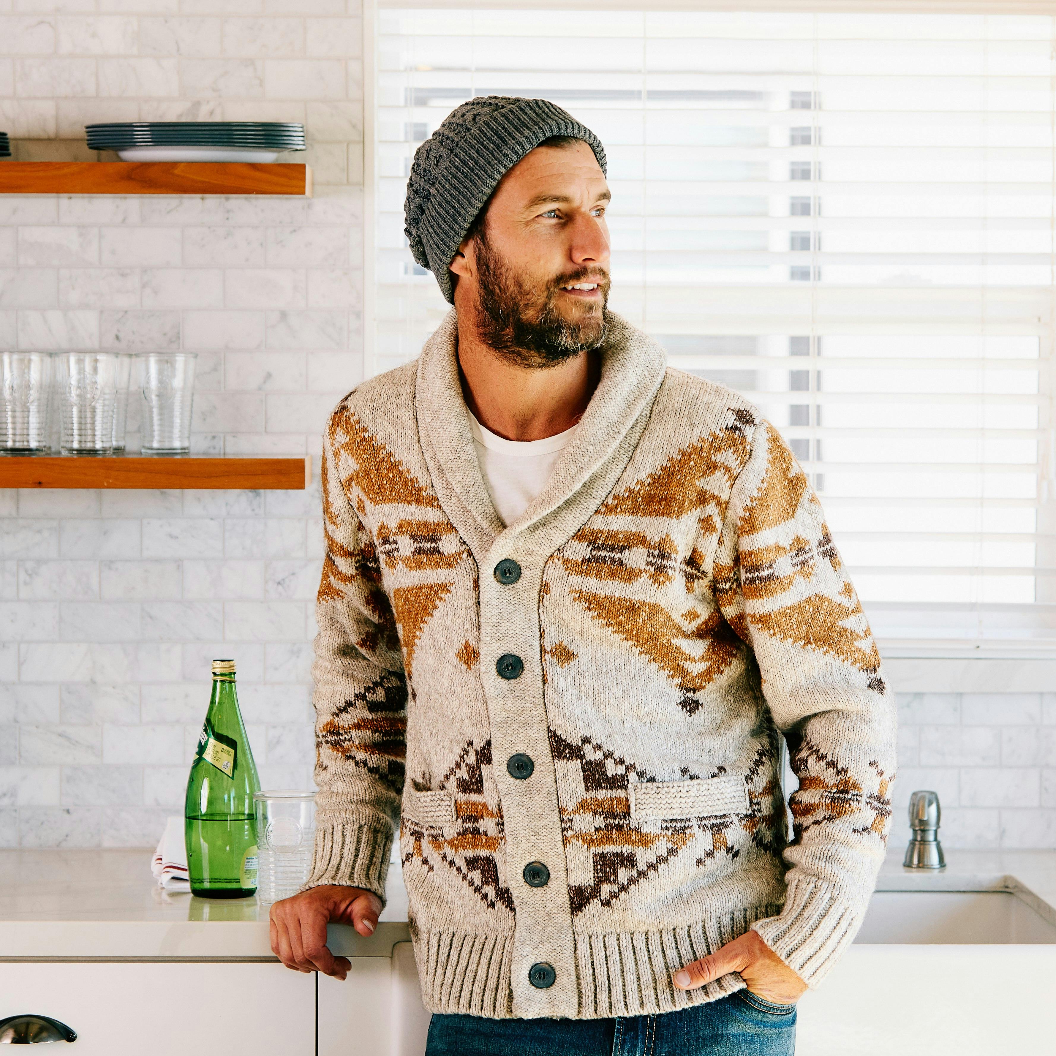 Men's Knit sweater with jeans motif
