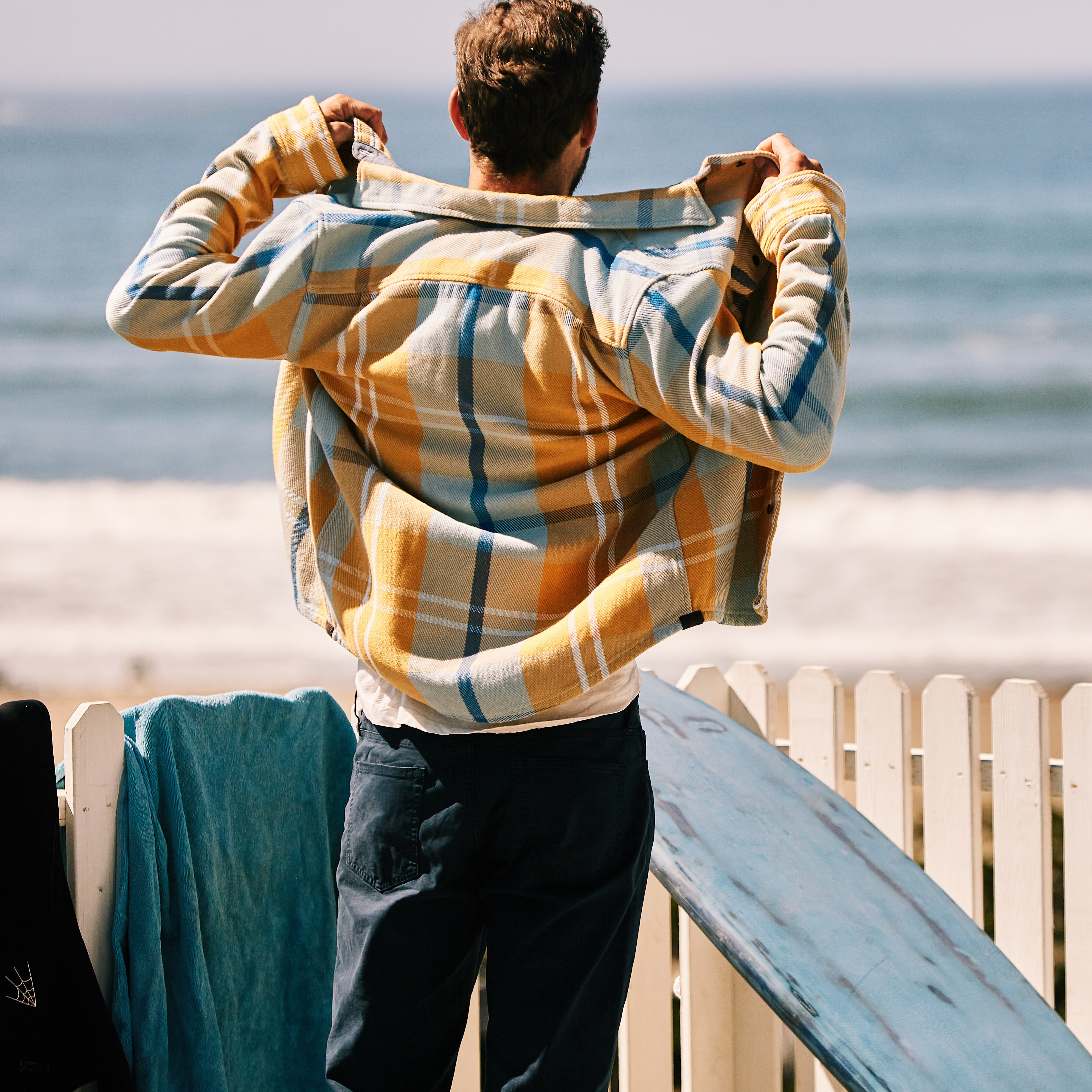 Outerknown Blanket Shirt - Exclusive - Winter Sky Country Plaid