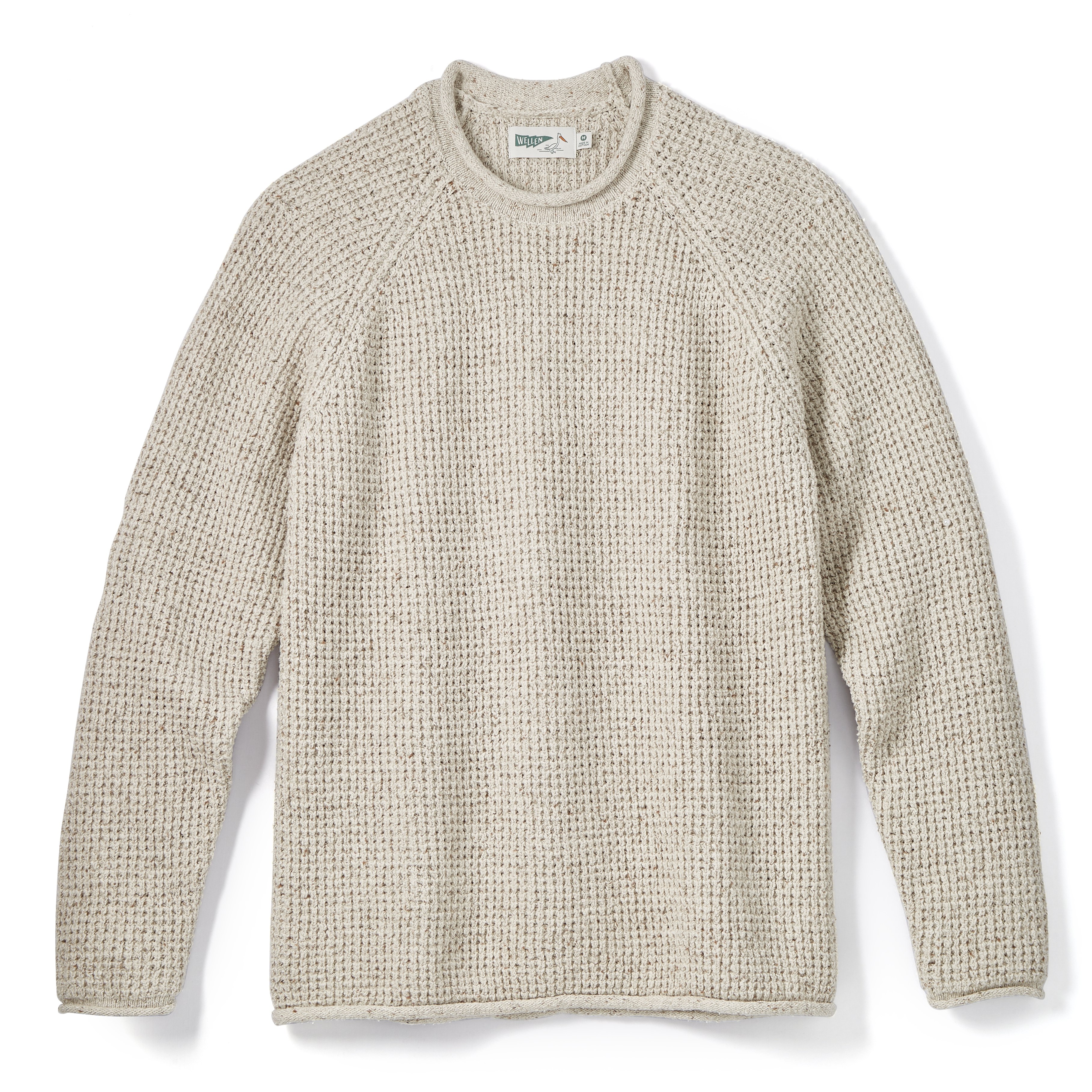 Wellen Recycled Cotton Headlands Rollneck Sweater - Heather Bone
