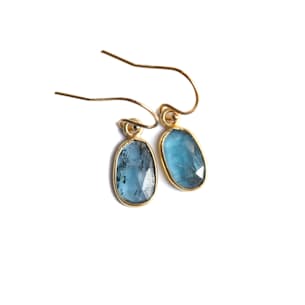 Rose Cut Blue Kyanite Earrings