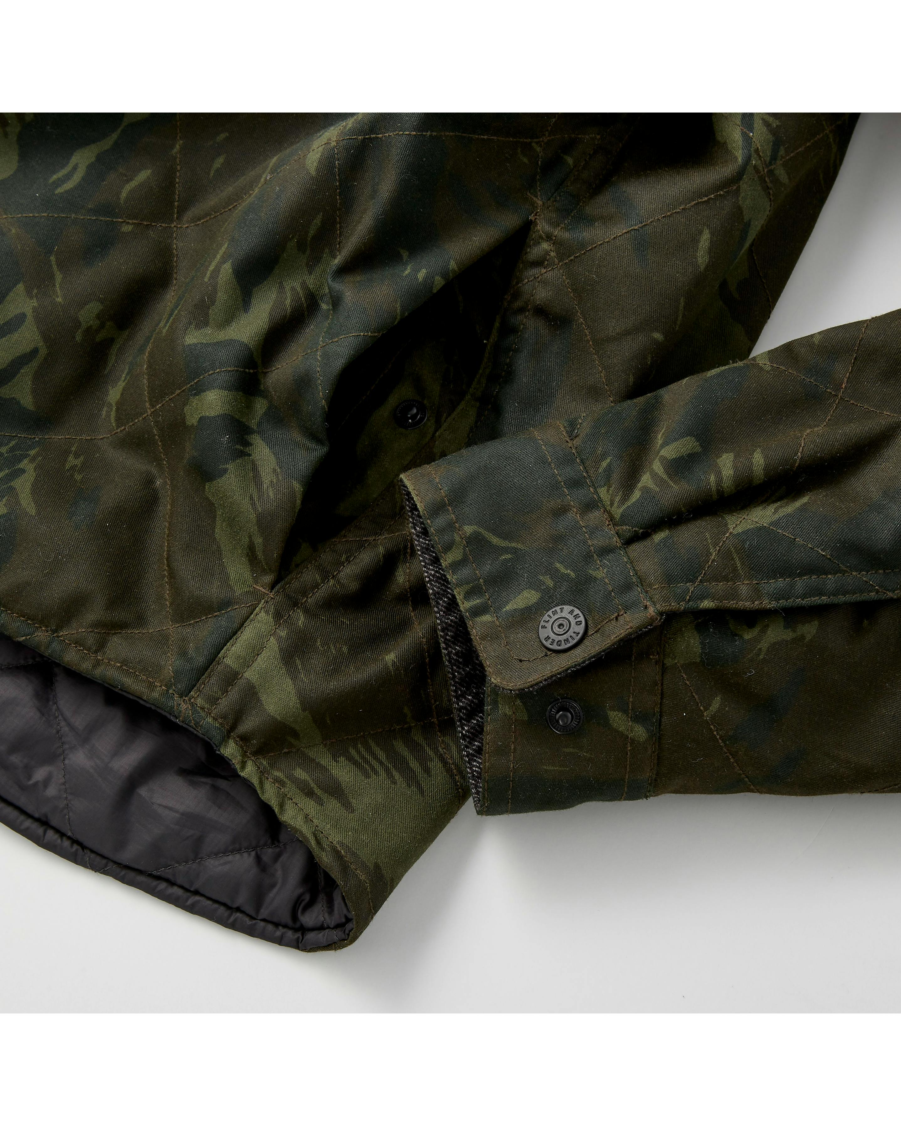 Flint and Tinder Quilted Waxed Shirt Jacket Camo Waxed Jackets