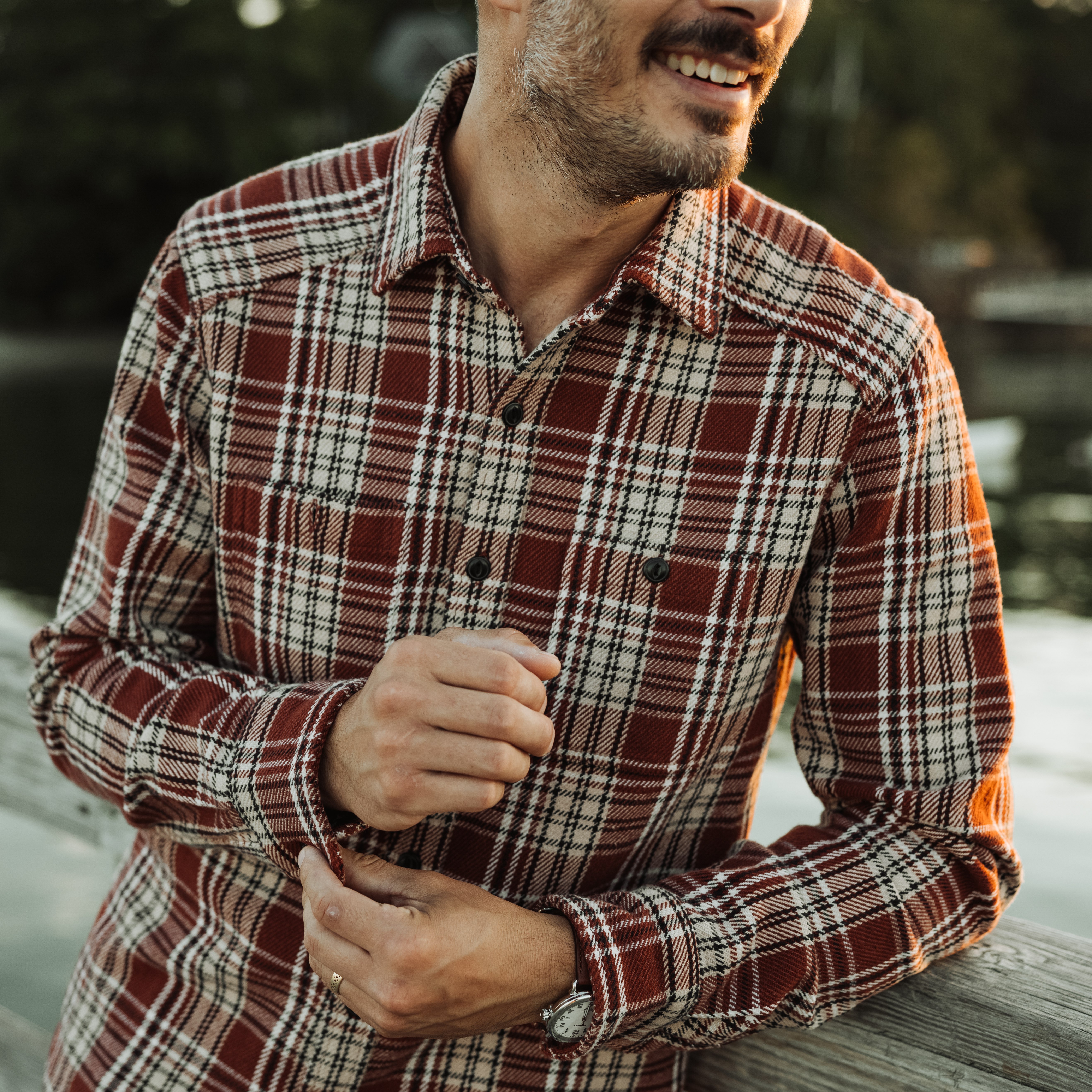 Flint and Tinder Crossback Workshirt - Rust Plaid | Flannel Shirts
