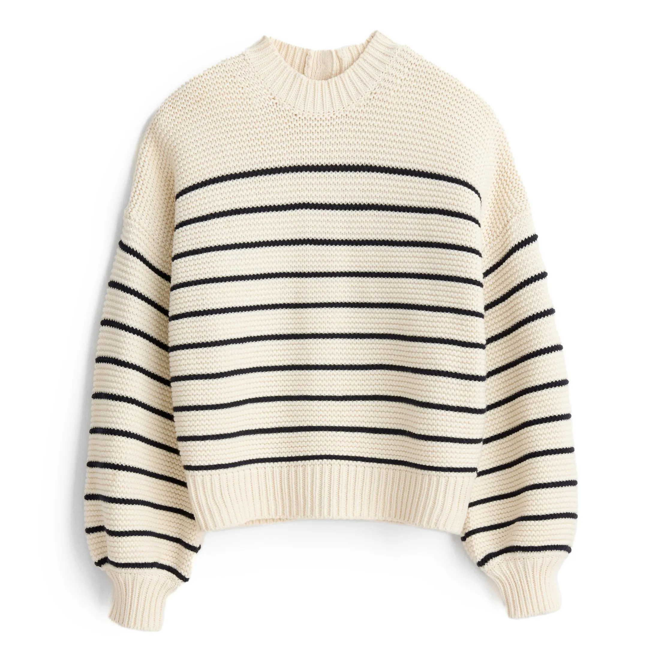 Alex Mill Women's Button-Back Crewneck Sweater - Ivory/Dark Navy