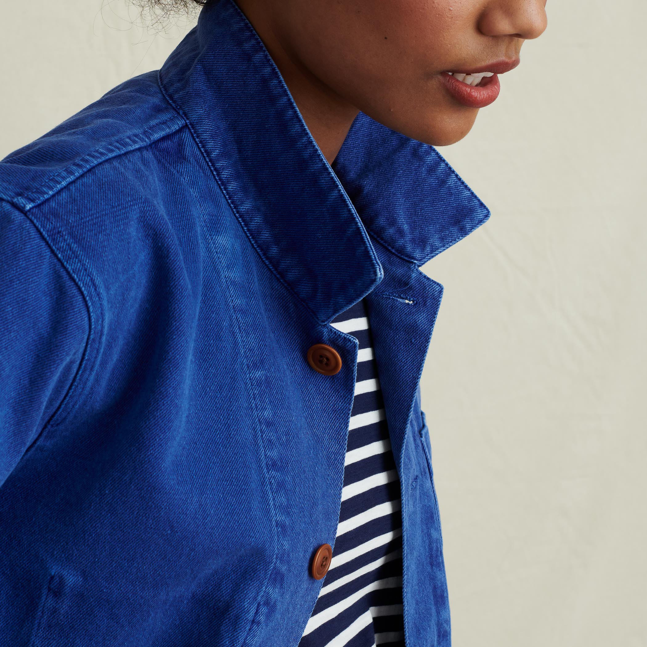 訳アリ／キャンバスアートミッドナイトタイドブルージェルコート／4217834 Alex Mill Women's Britt Jacket in Recycled Denim - Cobalt