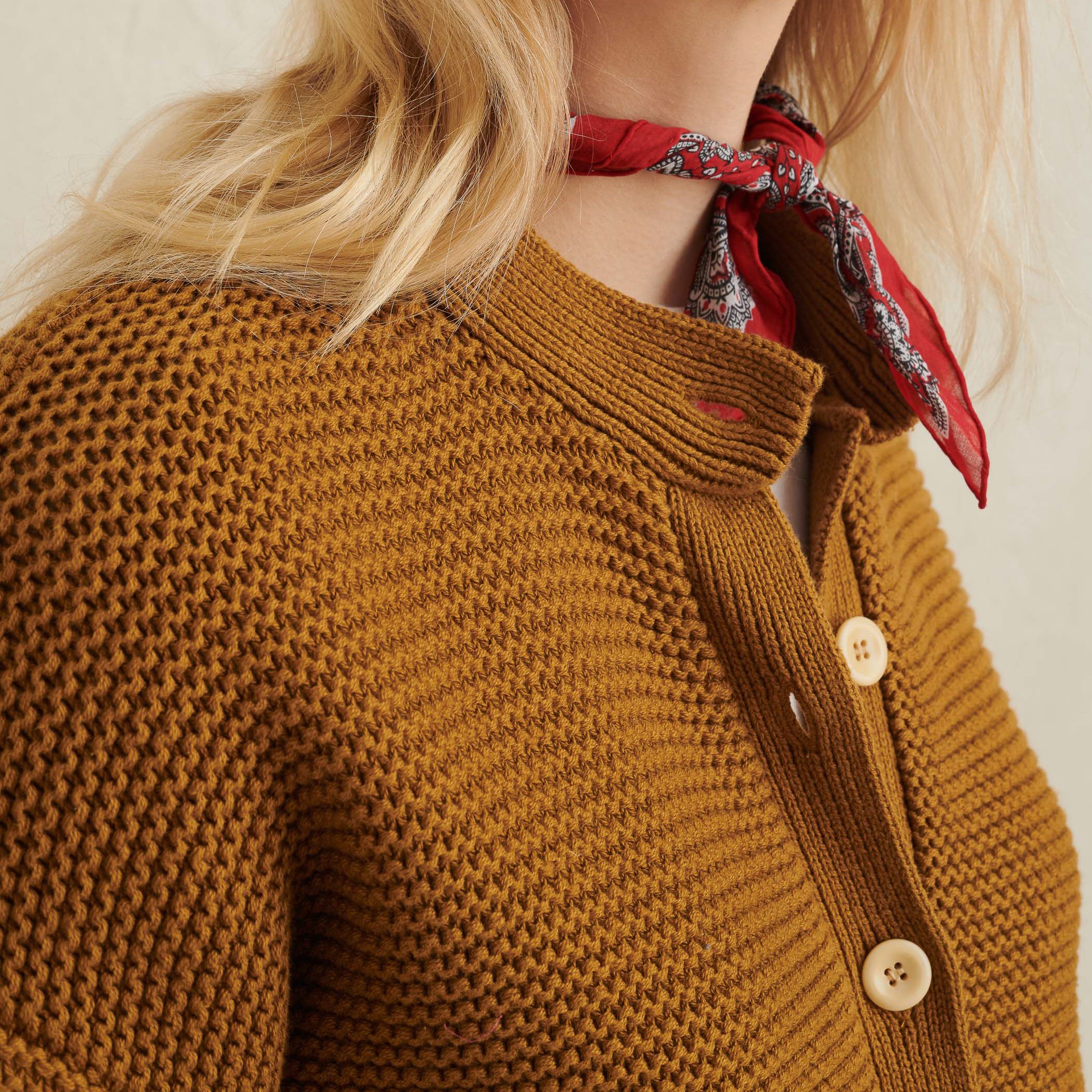 UNCLE’S CARDIGAN/Malachite Layla Cashmere Mixed-Stitch Cardigan | Garnet Hill