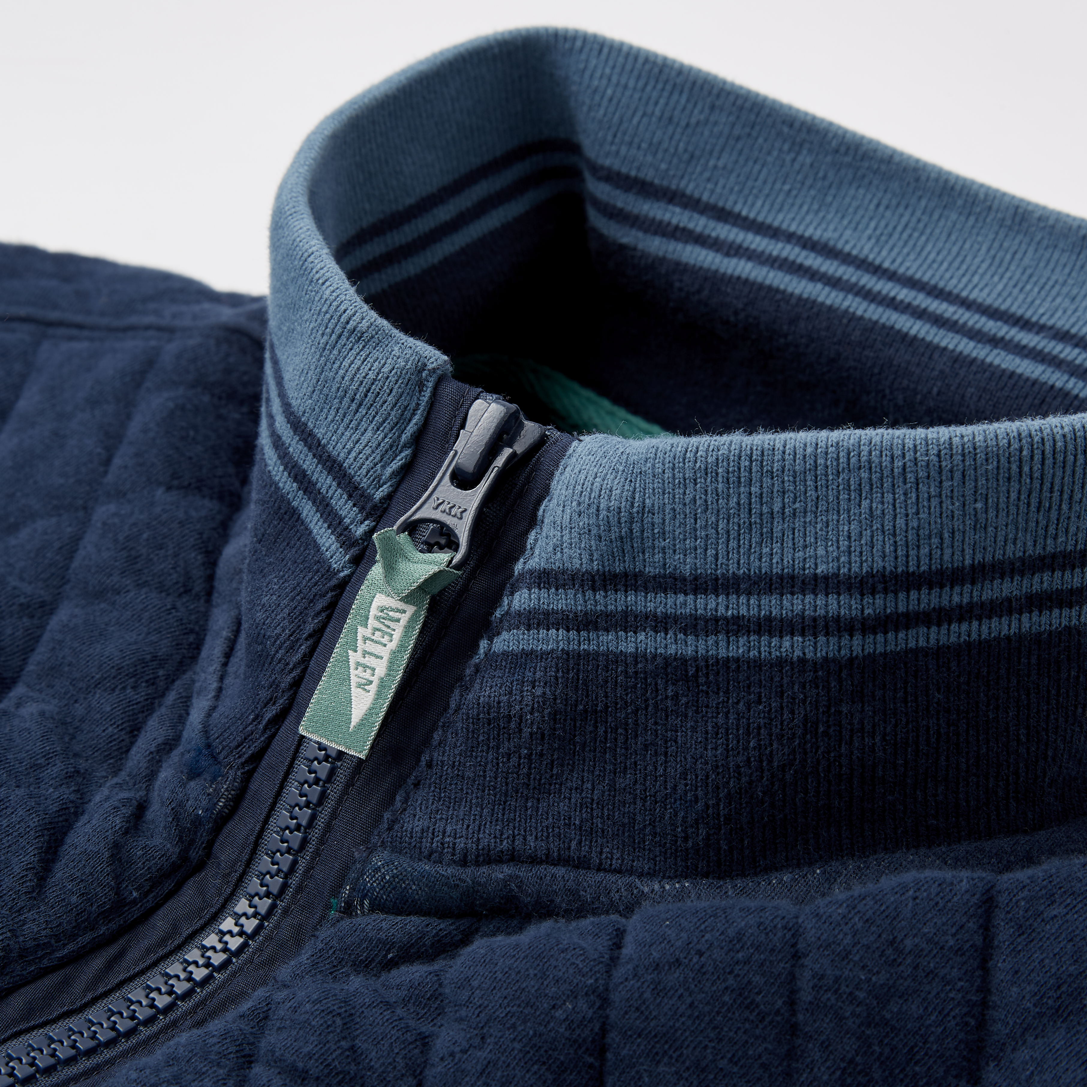 Wellen Quilted Jersey Quarter Zip - Navy | Quarter-Zip