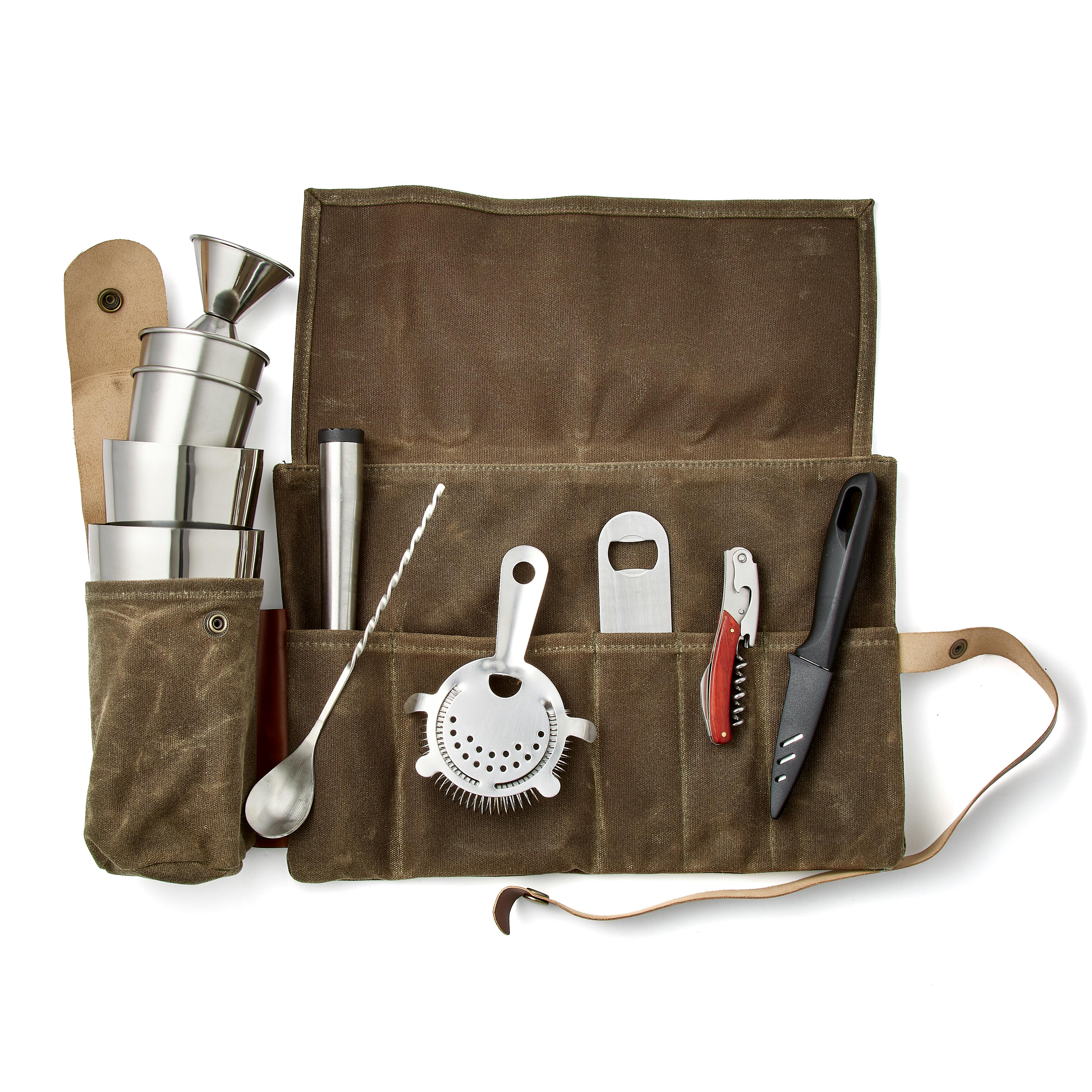 Travel cocktail kit with storage bag