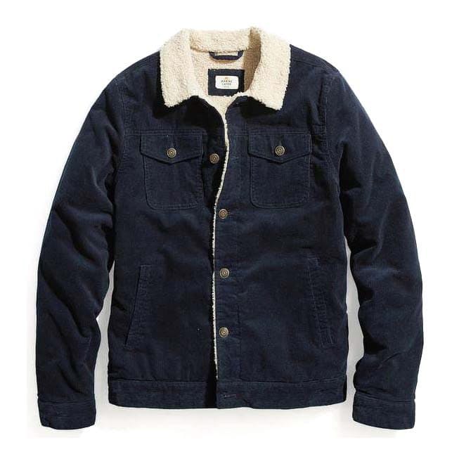 Marine Layer Boise Cord Sherpa Trucker Sky Captain Shirt