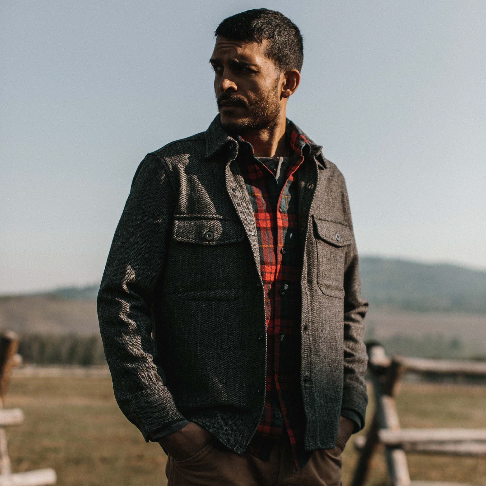 Taylor Stitch The Explorer Shirt - Coal Herringbone | Long Sleeve