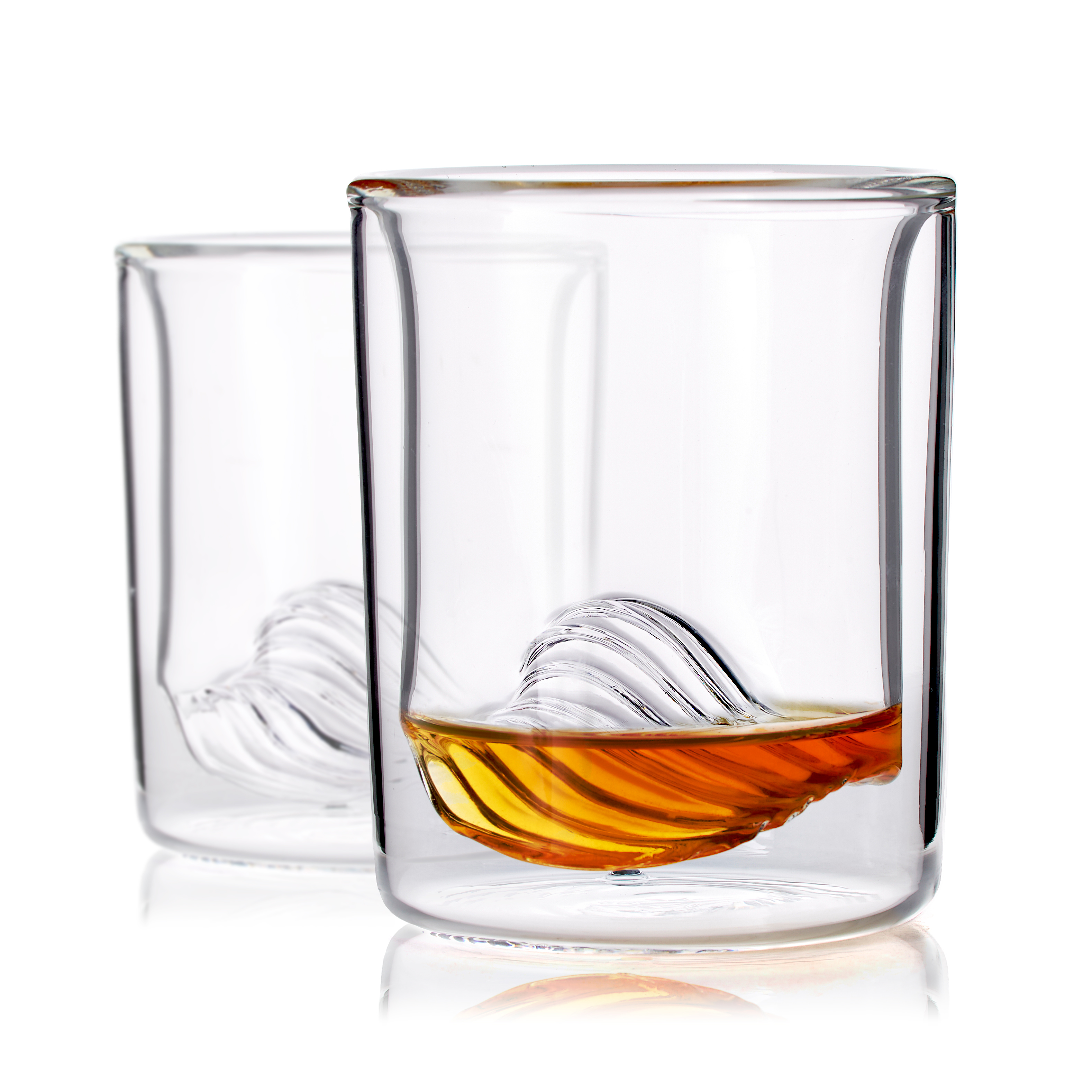 Whiskey Peaks The Wave - Set of 2 Whiskey Glasses - The Wave