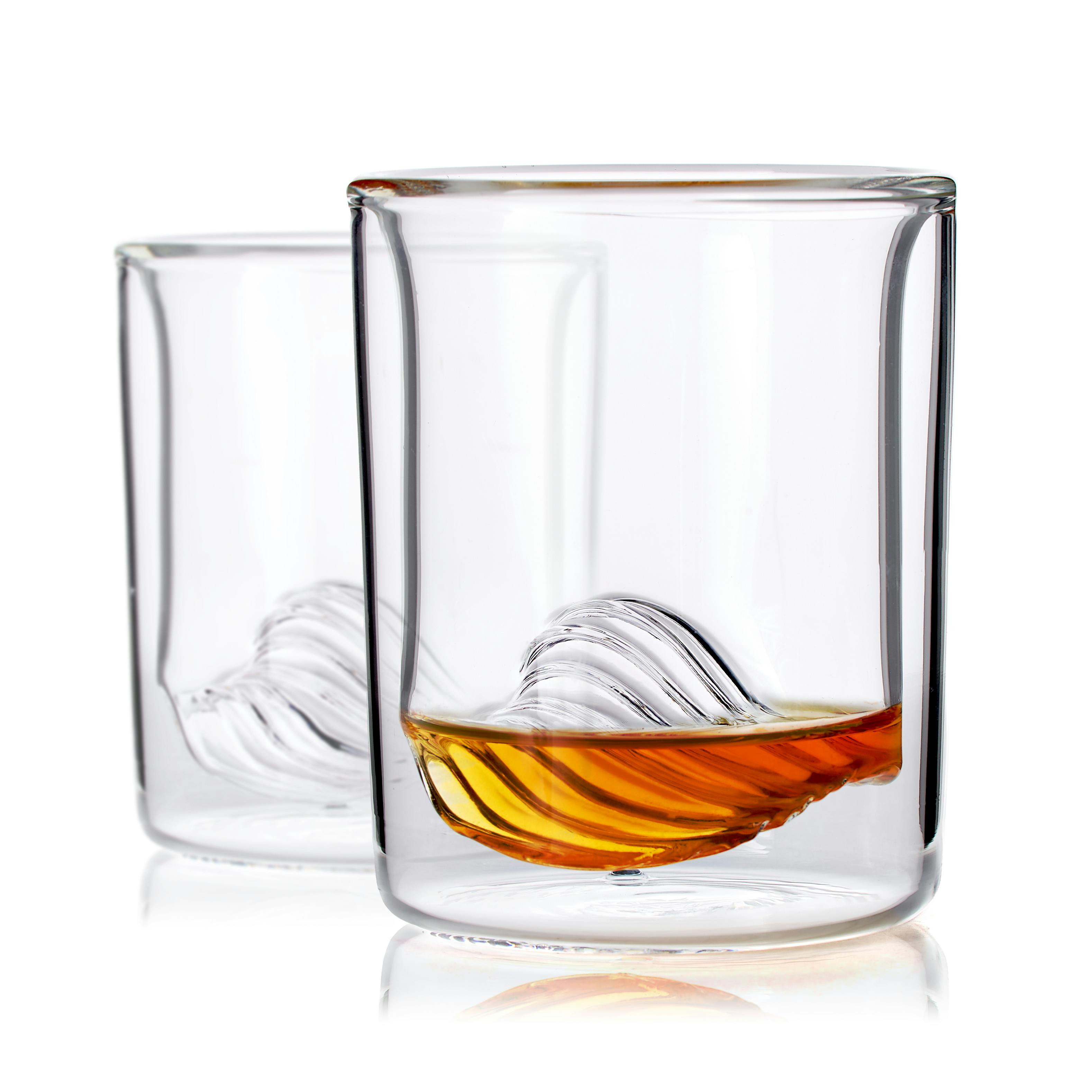 Whiskey Peaks The Wave - Set of 2 Whiskey Glasses - The Wave, Bar &  Entertainment