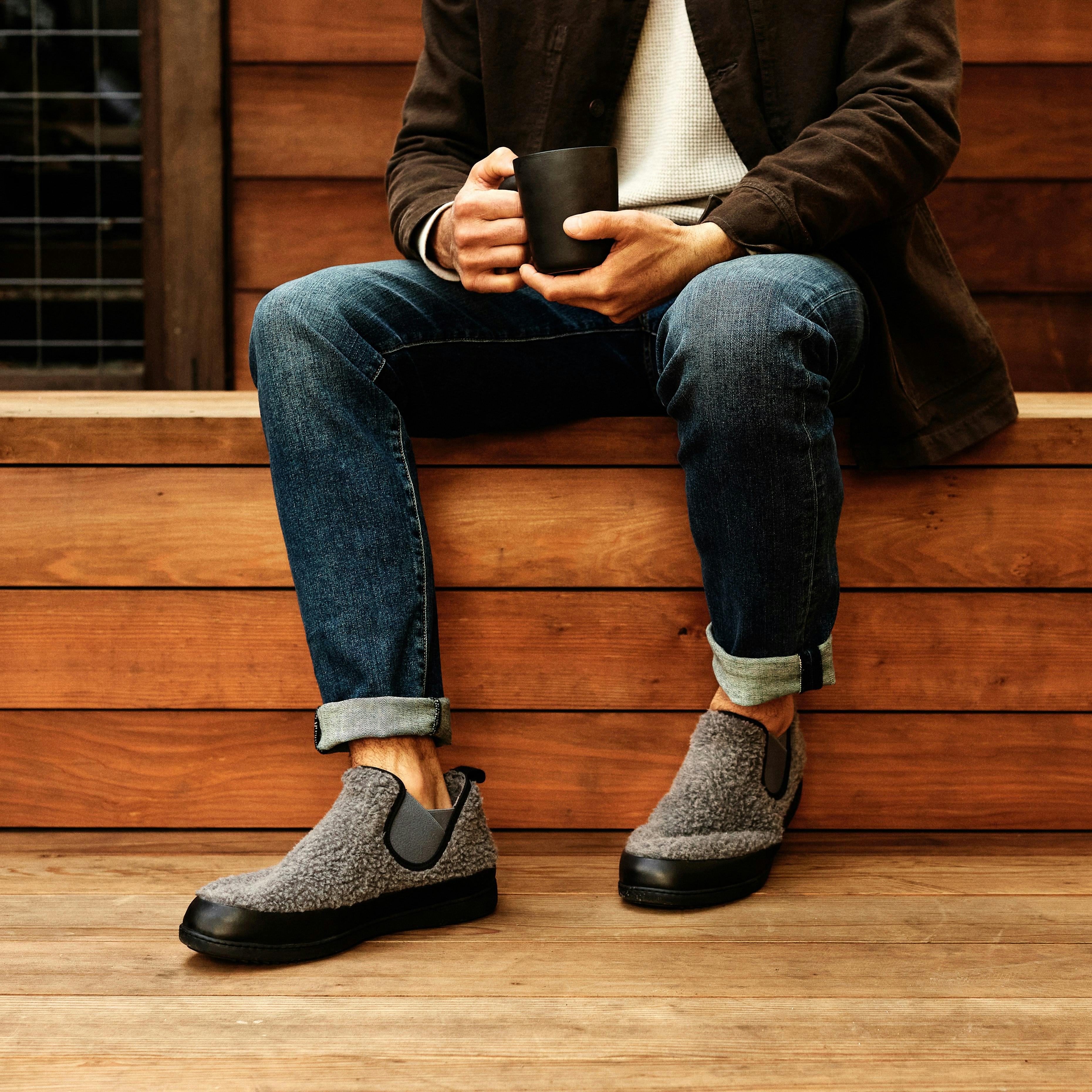 Greys Fleece Boot - Charcoal/Black | Slippers | Huckberry