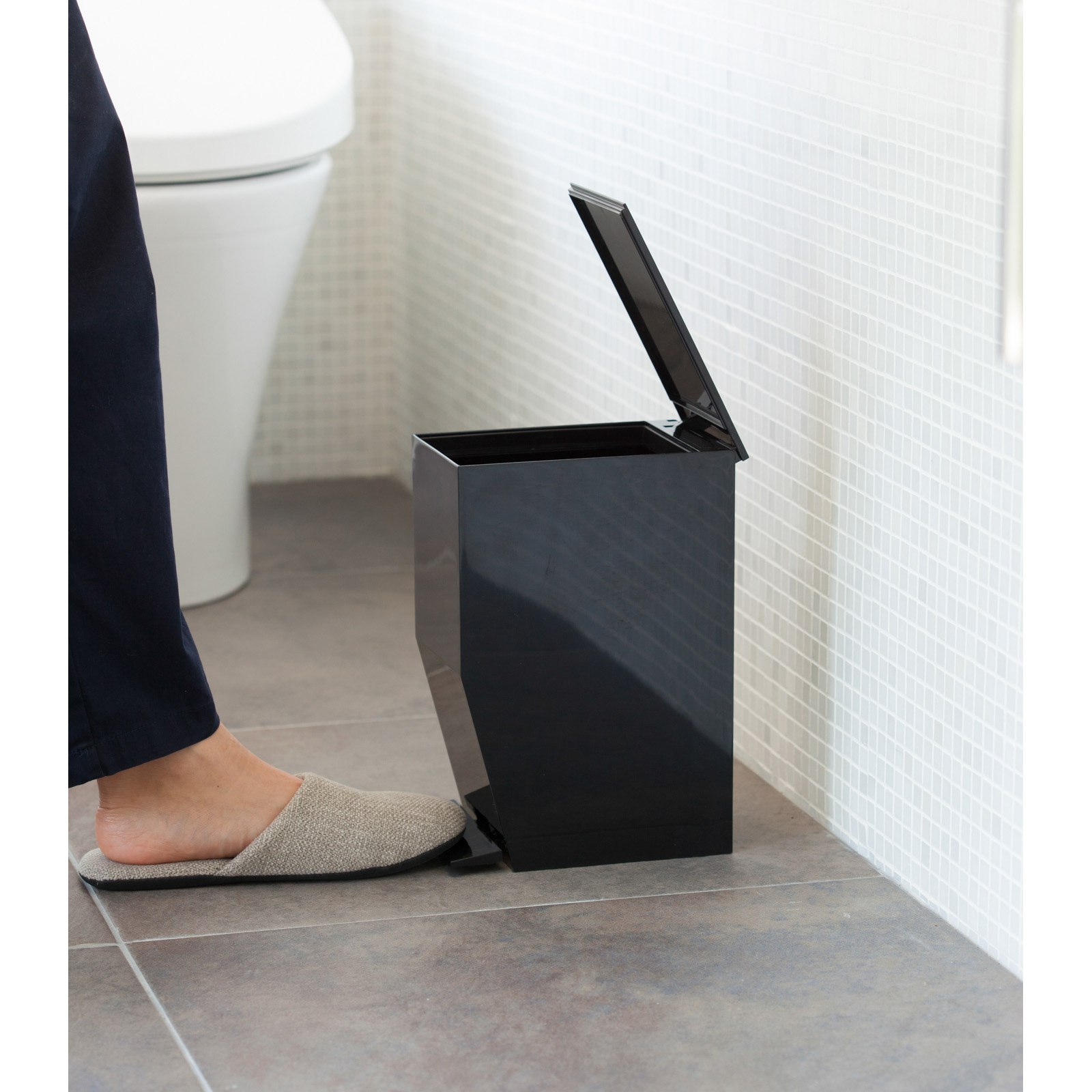 Yamazaki Step Trash Can - Black | Bathroom Accessories | Huckberry