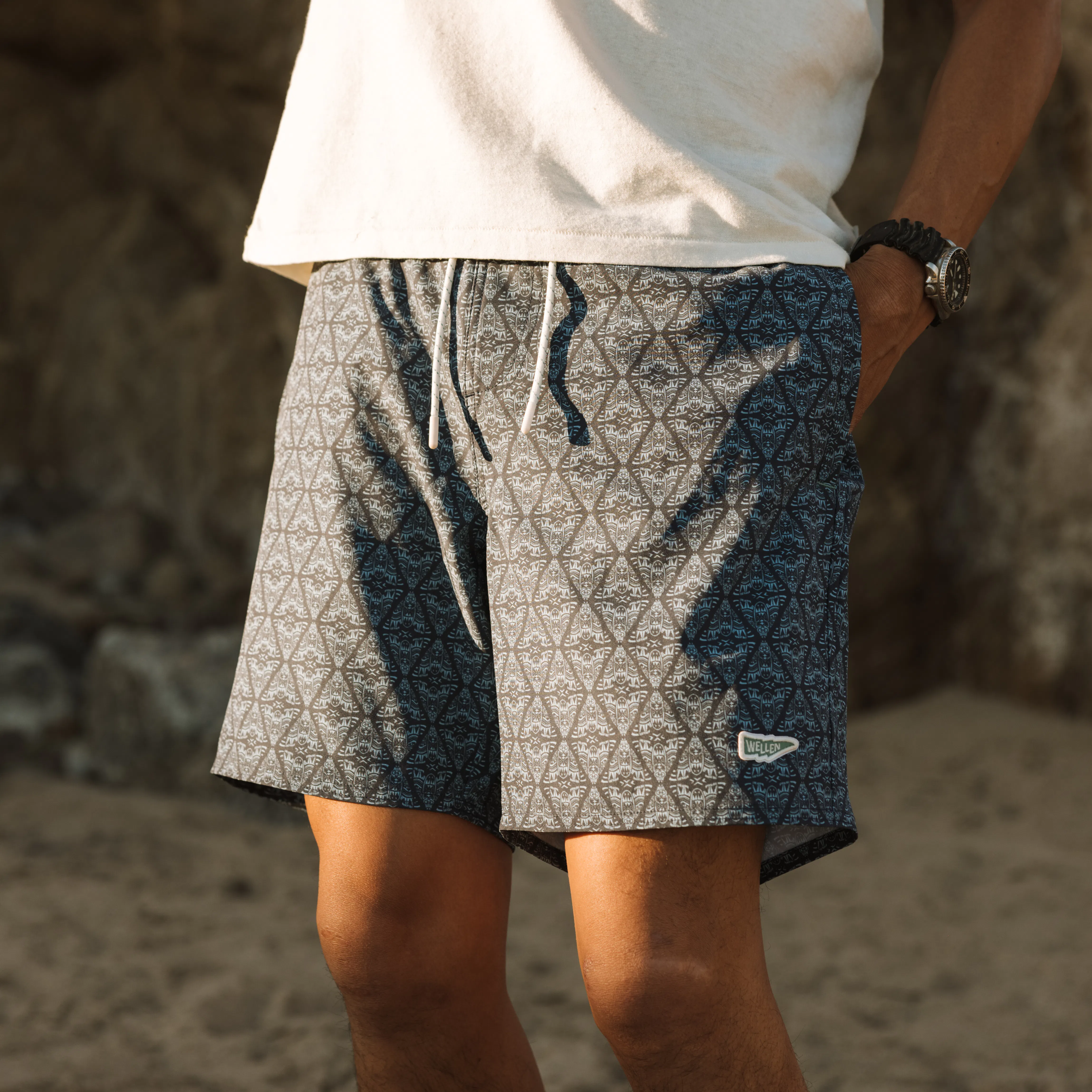 Wellen Lined Swim Trunks - Blue Cicada 