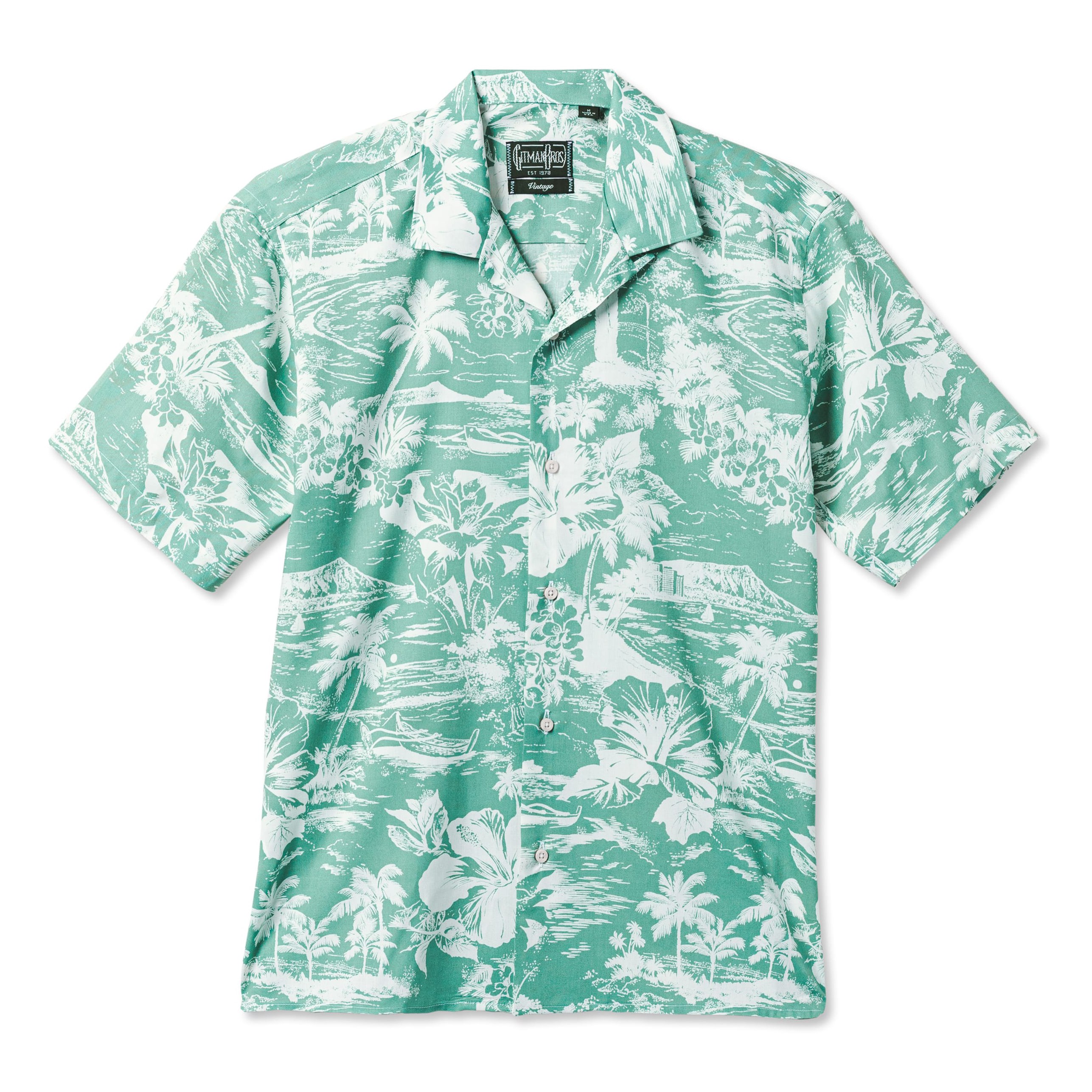 Gitman Vintage Aloha Ray-On Shirt - Seafoam | Short Sleeve Shirts