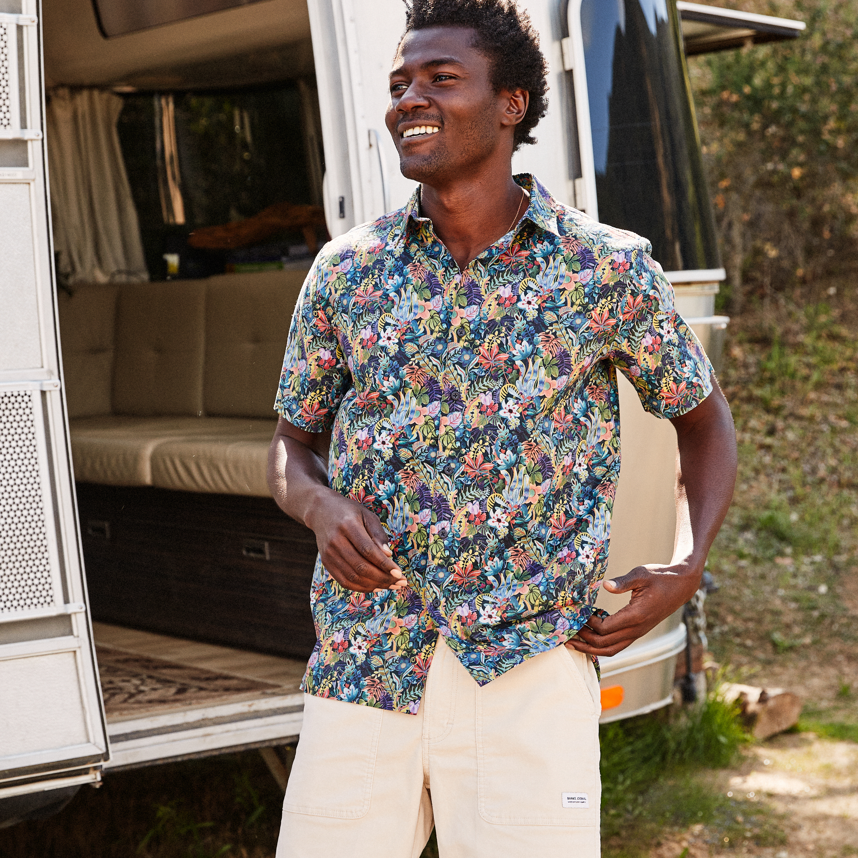 Onia Liberty Linen Shirt - Liberty Botanical | Short Sleeve Shirts