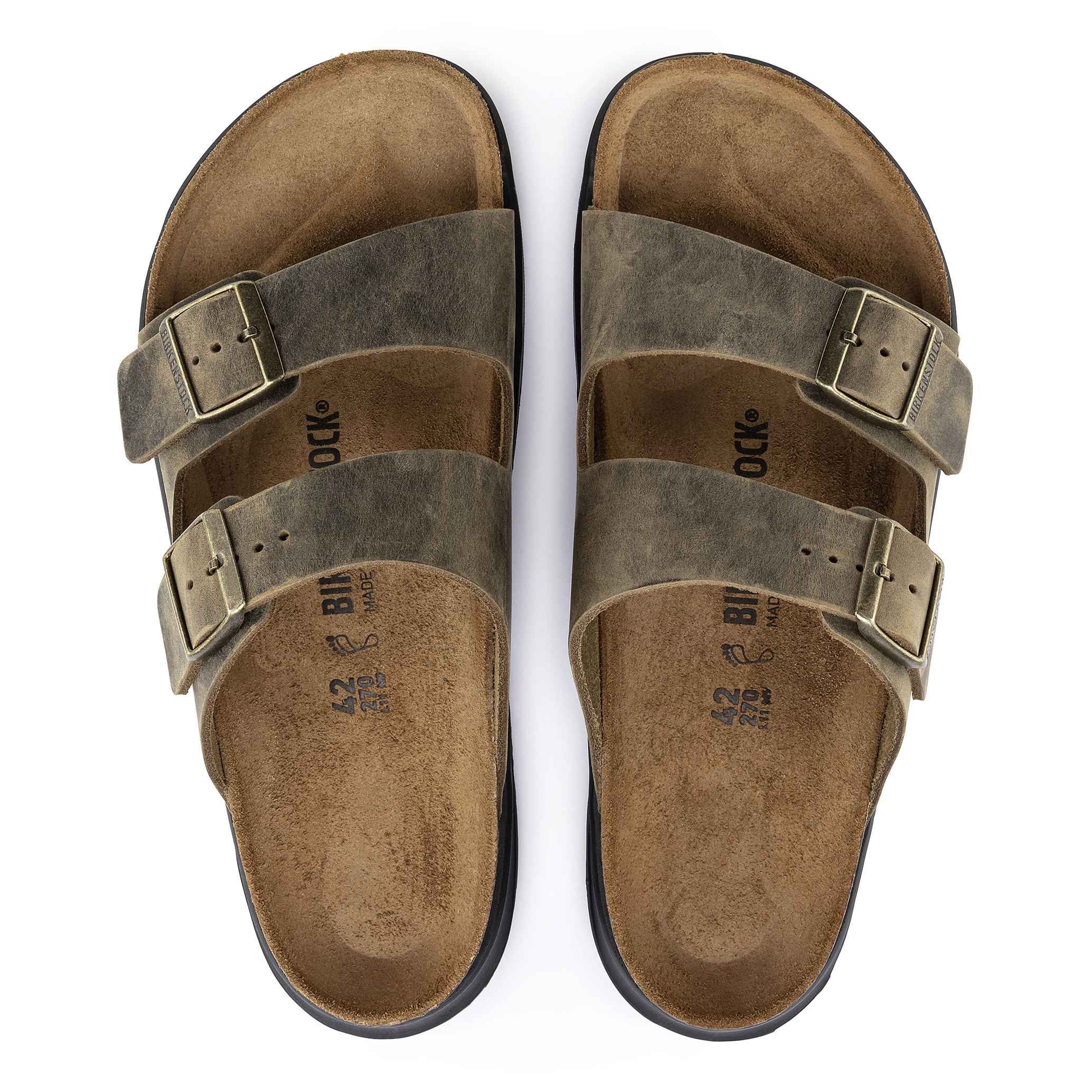 Birkenstock Arizona Rugged Sandal Oiled Leather/Faded Khaki