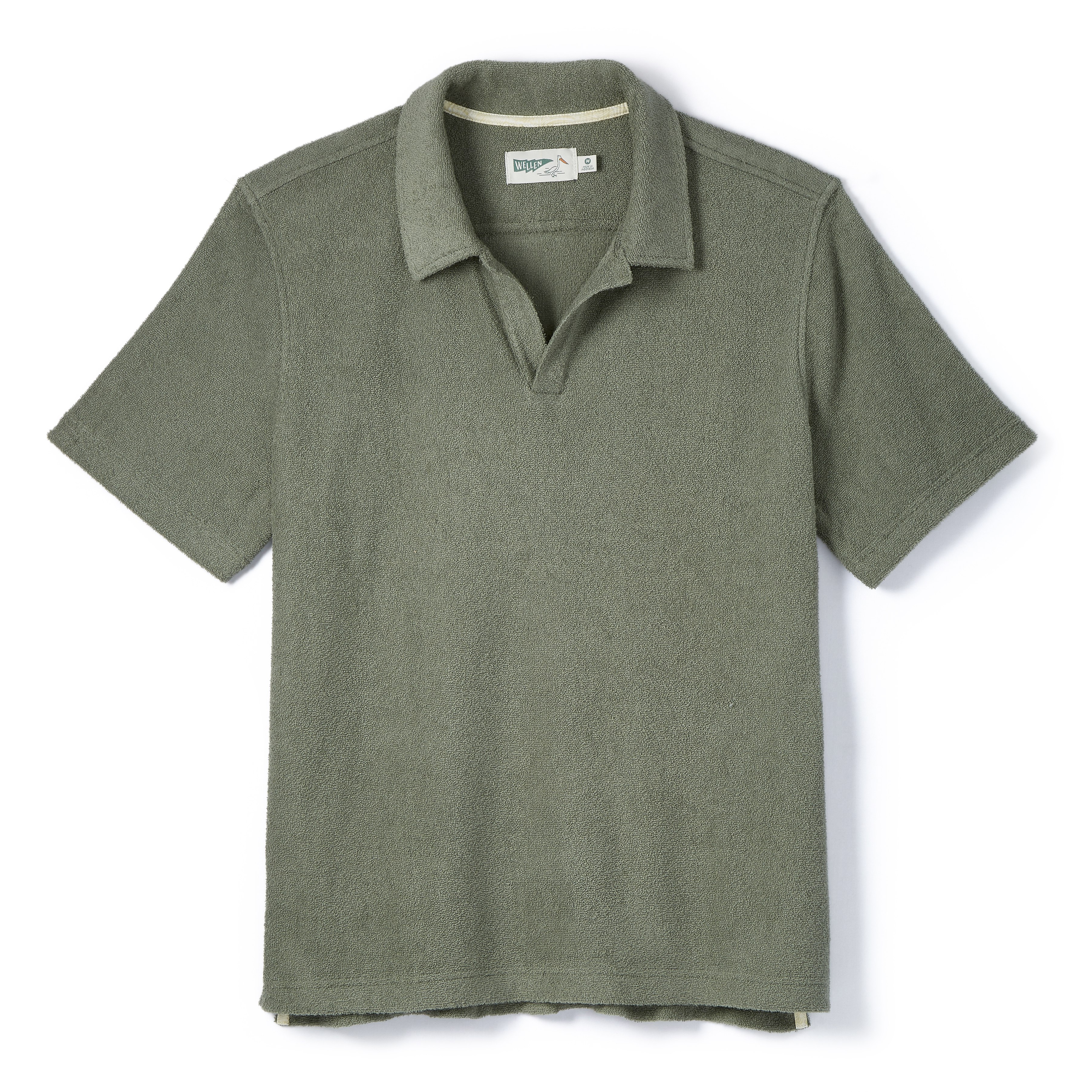 Wellen Terry Polo Johnny Collar - Tobala Green | Polo Shirts