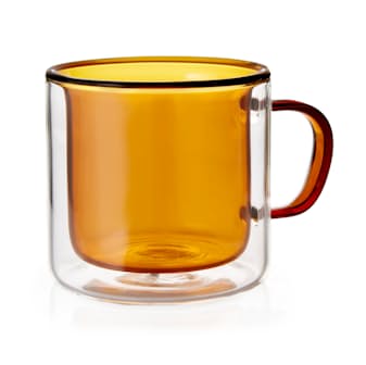 Amber Glass Coffee Cup