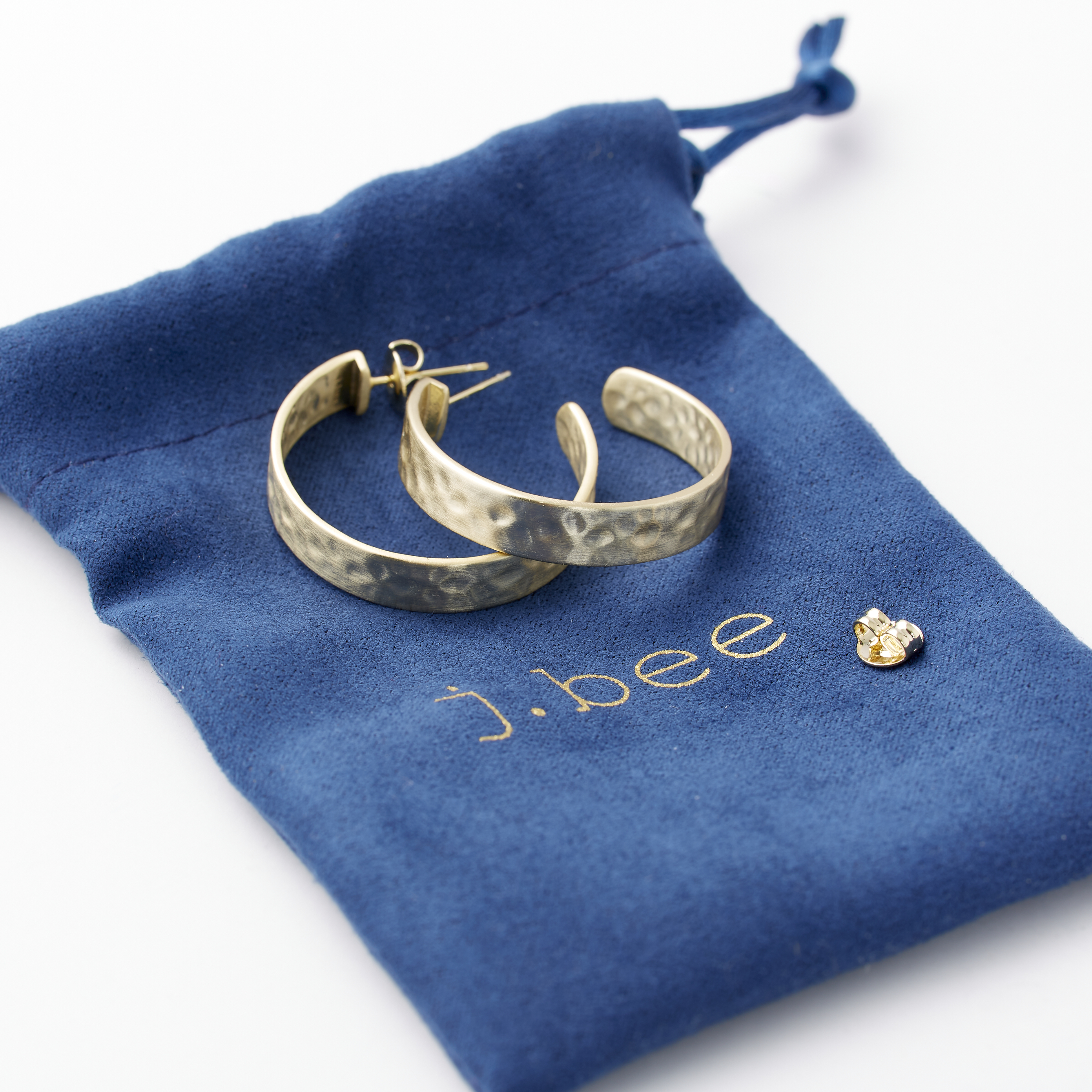 j.bee Women's Hammered Gold Hoop Earrings - Gold Fill | All