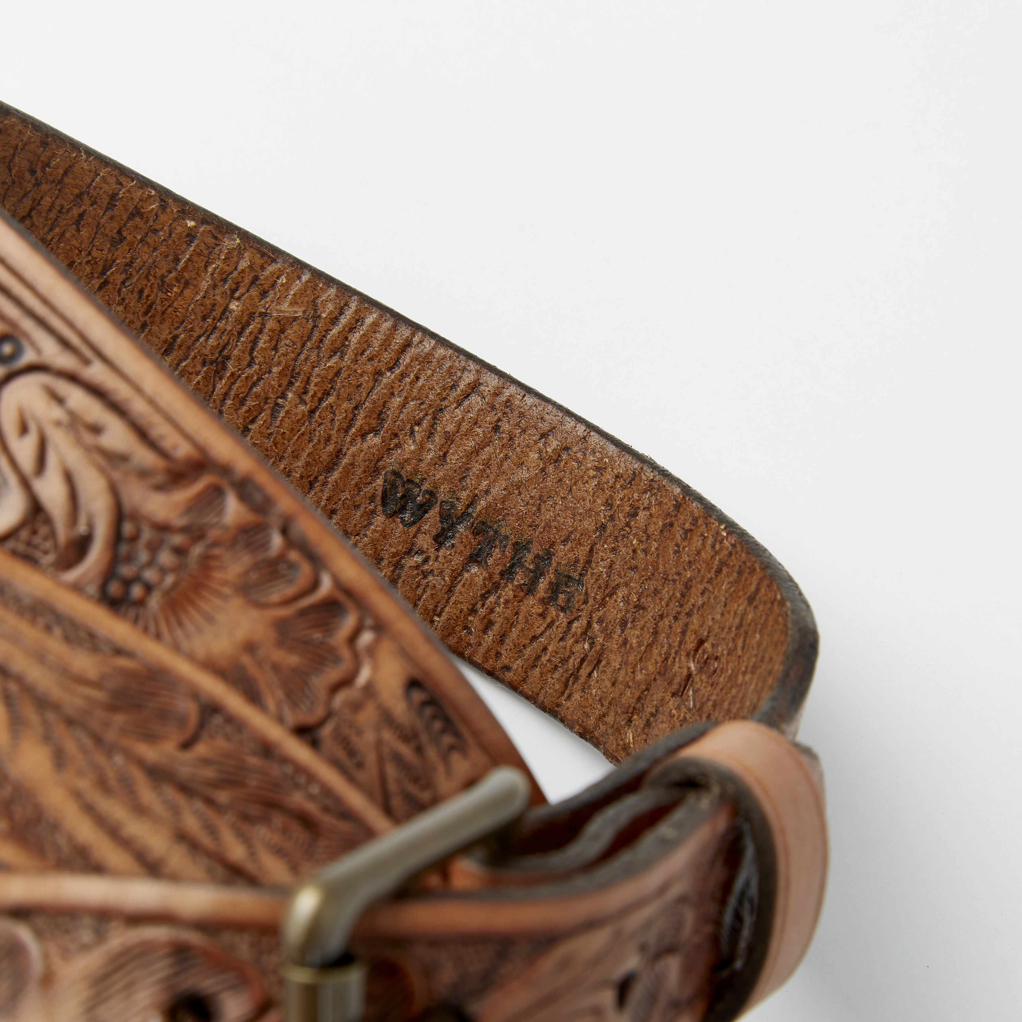 Wythe New York Western Tooled Leather Belt - Cognac | Casual Belts