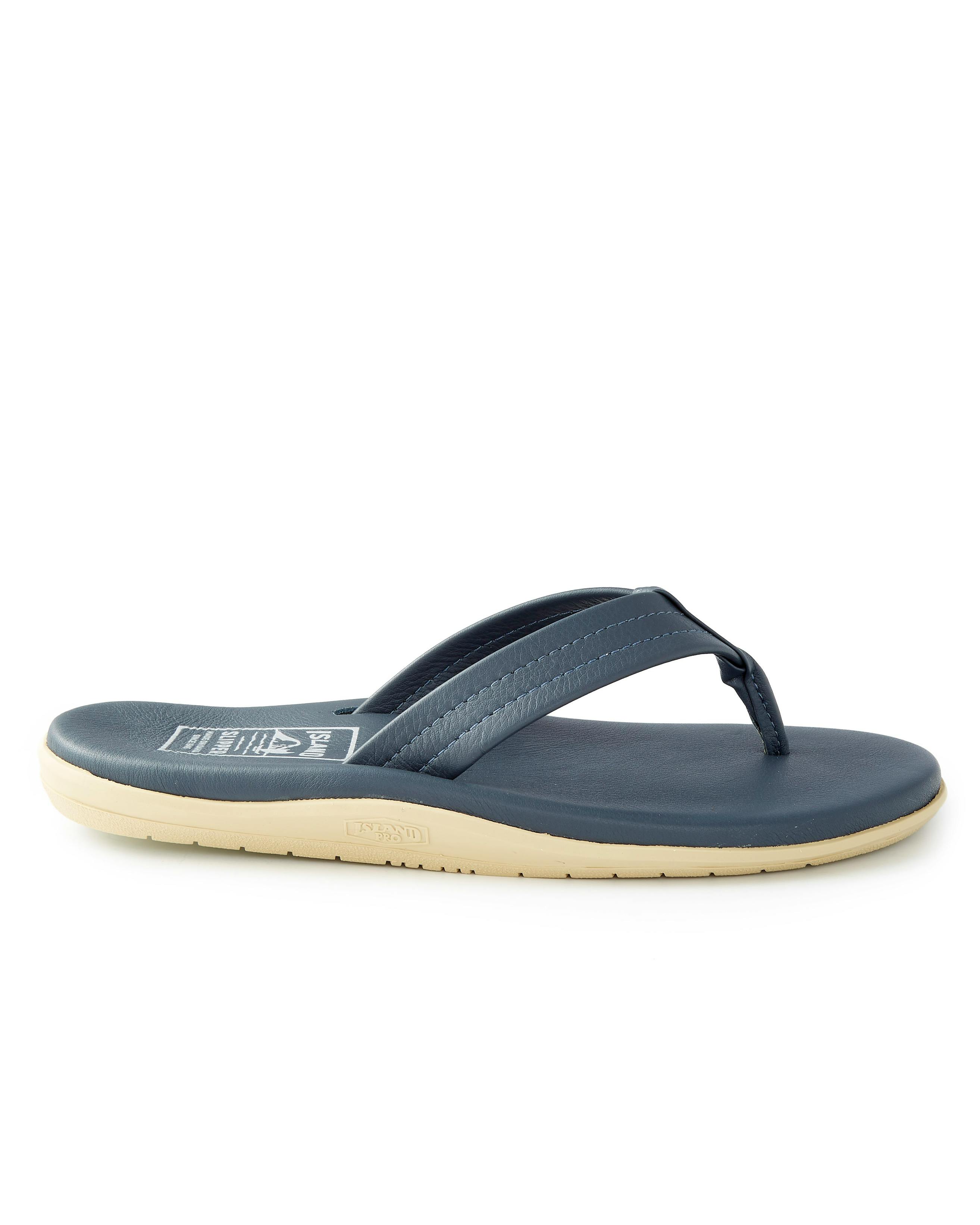 Island Slipper Classic Leather Flip Flop Navy Sandals Huckberry