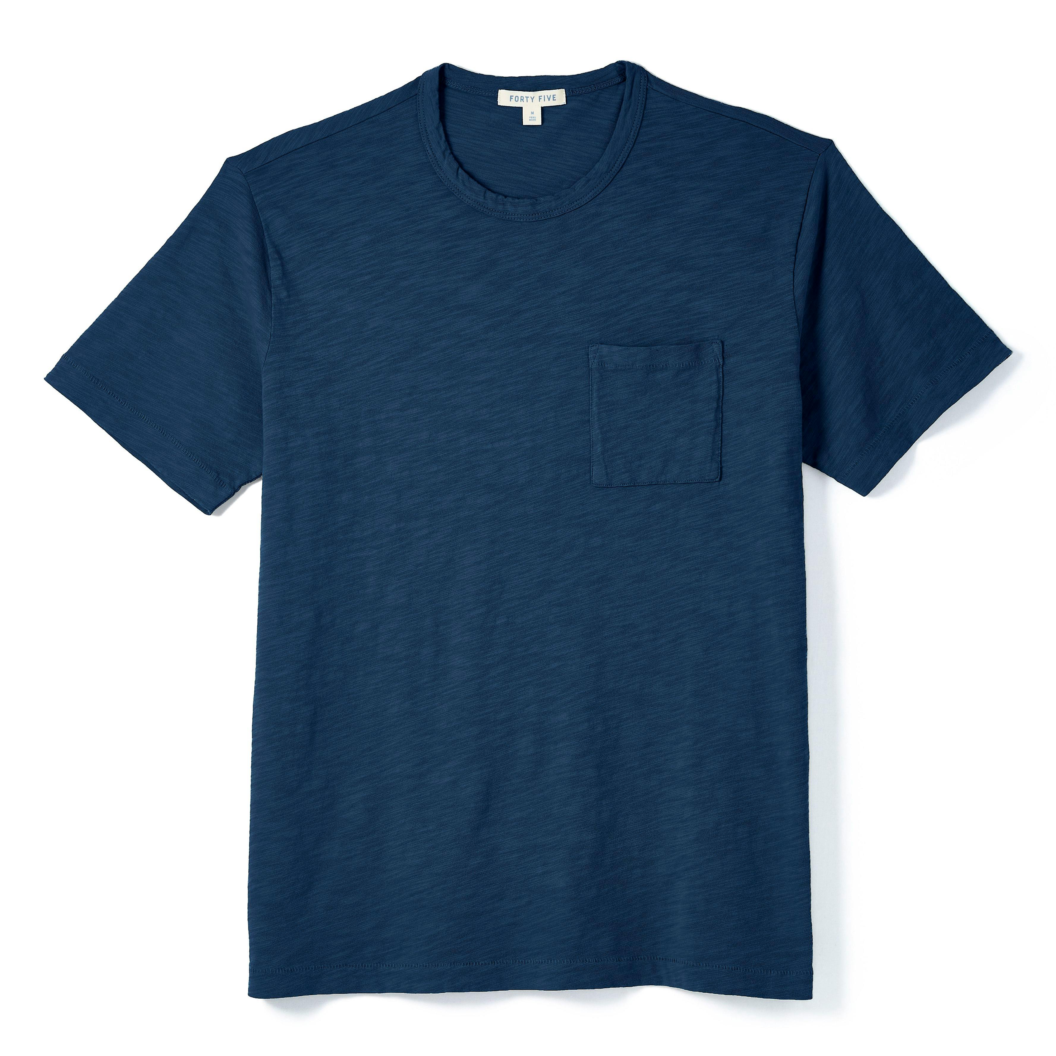 Forty Five Slub Pocket T-Shirt Navy | T-Shirts |