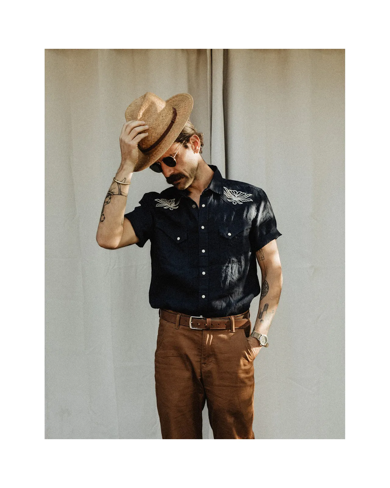 Taylor Stitch The Short Sleeve Embroidered Western Shirt - Indigo Linen | Short Sleeve Shirts | Huckberry Taylor Stitch The Short Sleeve Embroidered Western Shirt - Indigo Linen | Short Sleeve Shirts | Huckberry