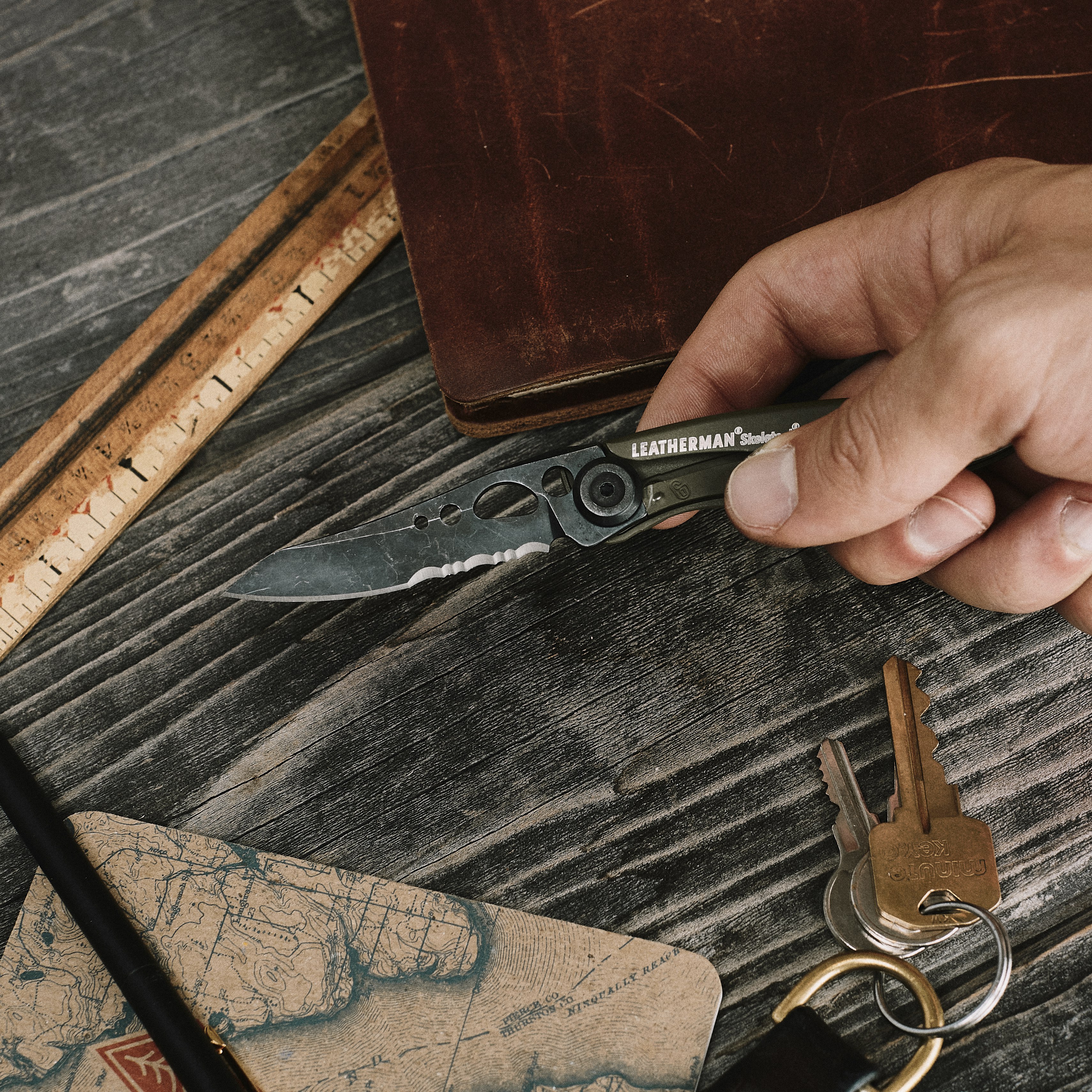 Leatherman Huckberry x Leatherman Skeletool KBx - Moss/Black Oxide