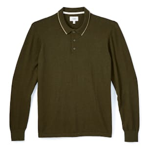 Cashmere Cotton Long Sleeve Polo