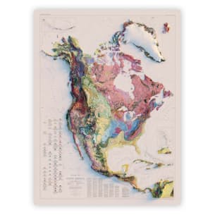1965 North America Relief Map