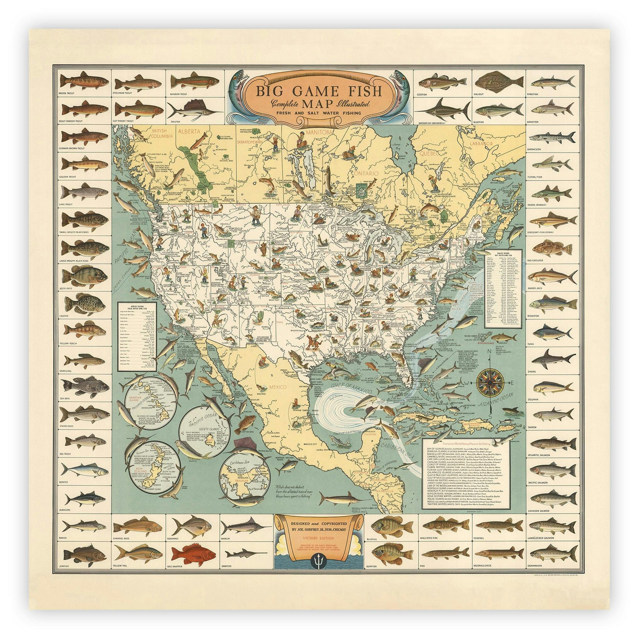 1936 Big Game Fish Map