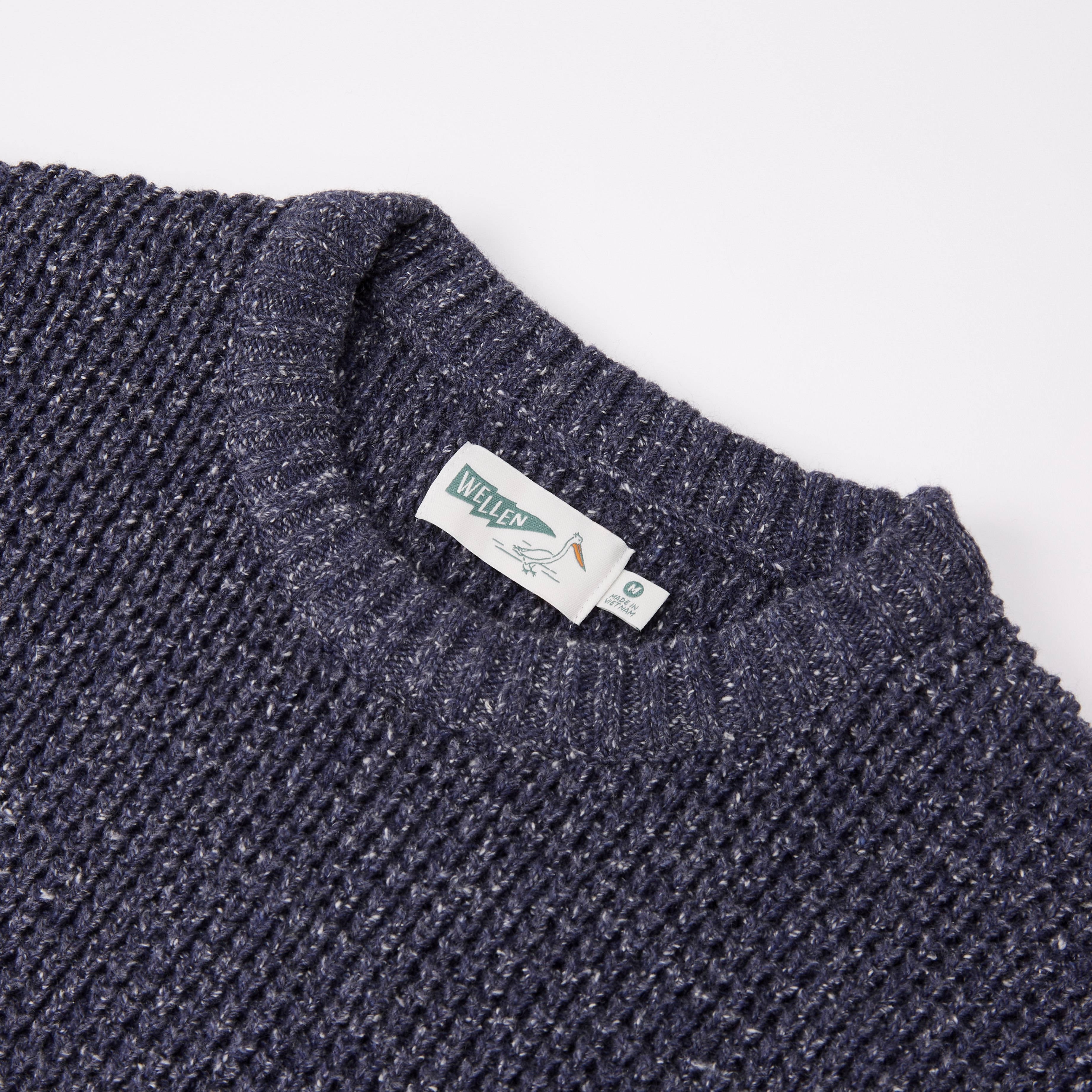 Wellen Recycled Cotton Headlands Sweater Heathered Pacific Crew