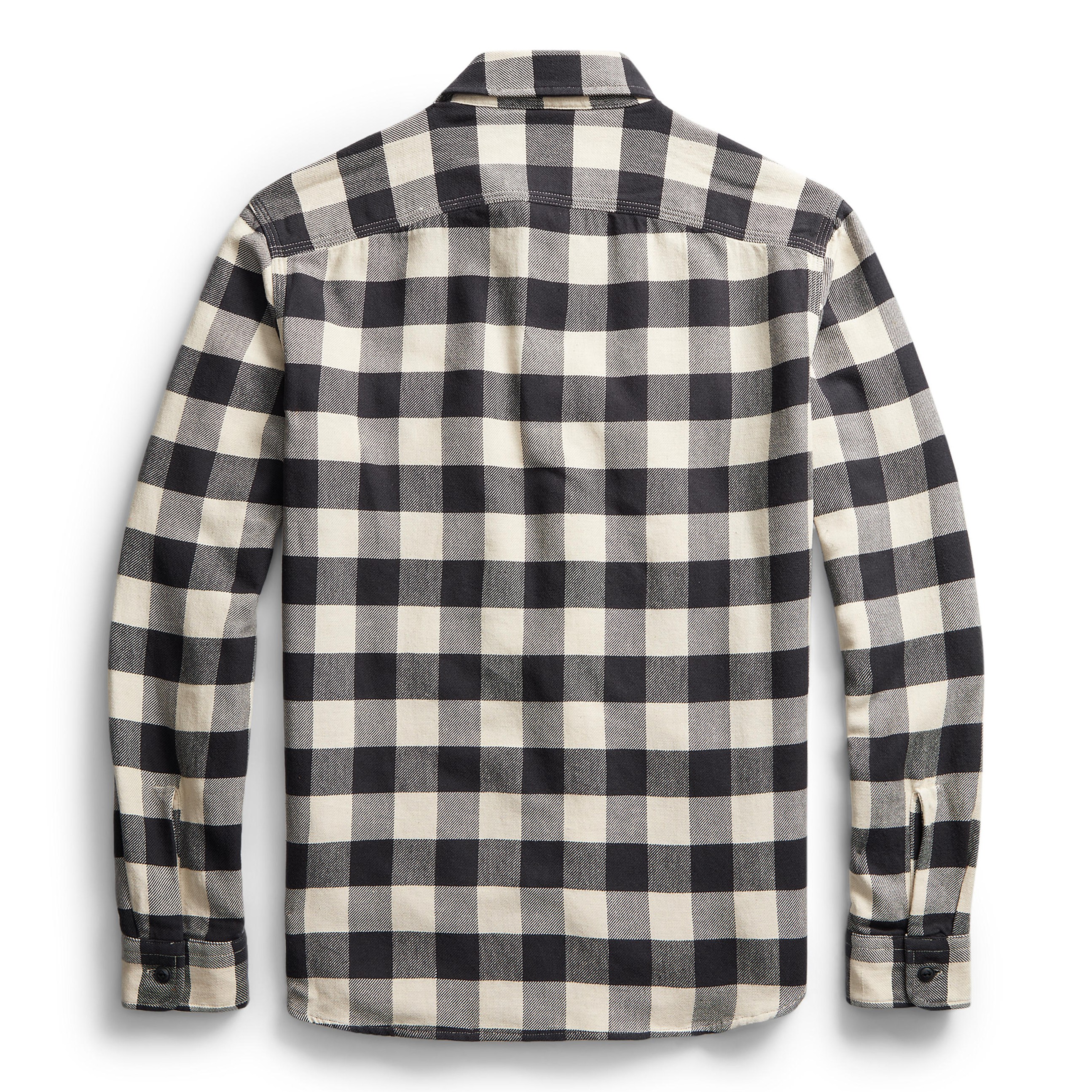 RRL Matlock Workshirt - Black/Cream | Long Sleeve Shirts