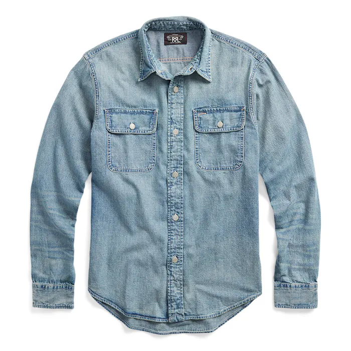 RRL Lot-93 Denim Work Shirt - Clearfield Wash | Denim Shirts 