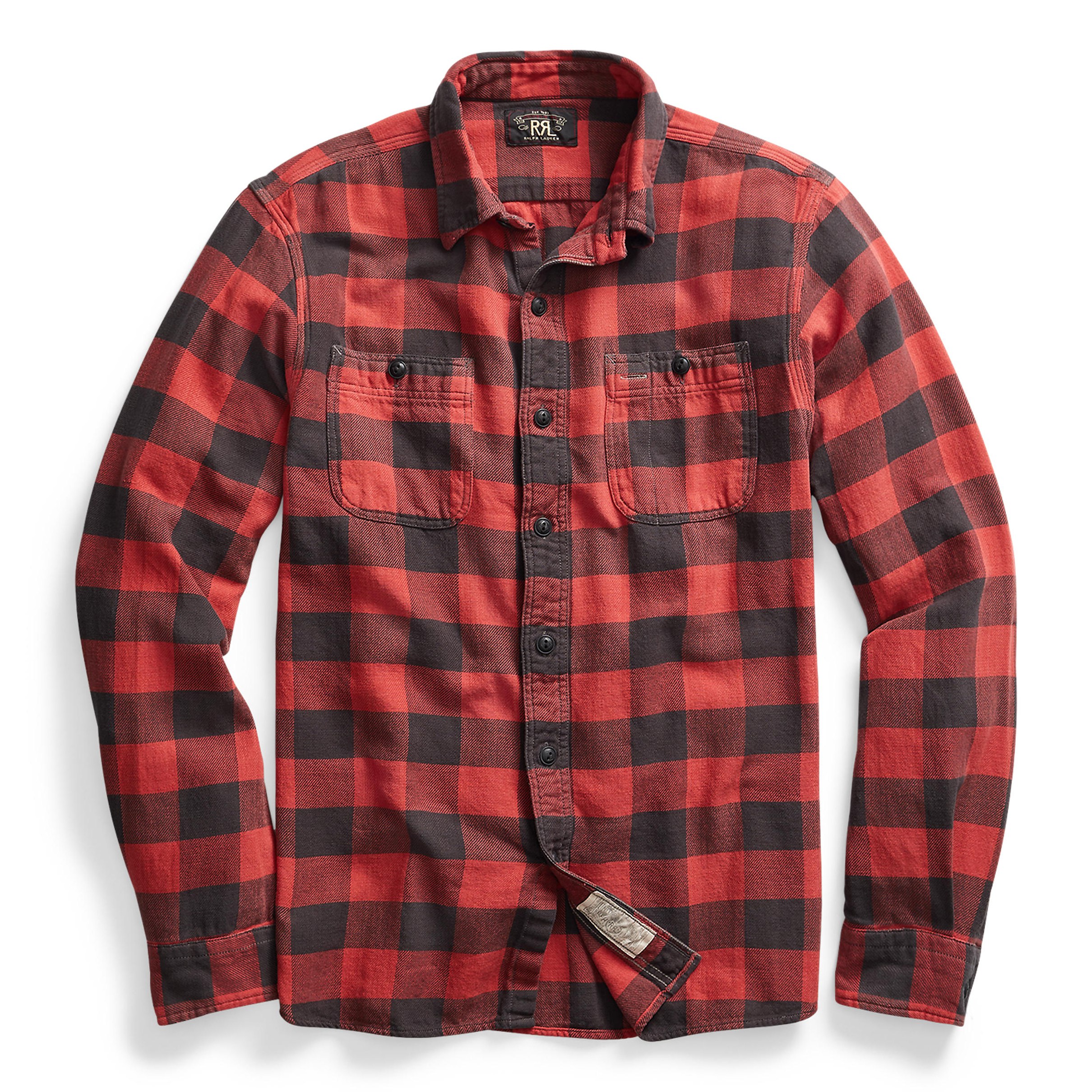 RRL Farrell Work Shirt - Red/Black | Long Sleeve Shirts | Huckberry