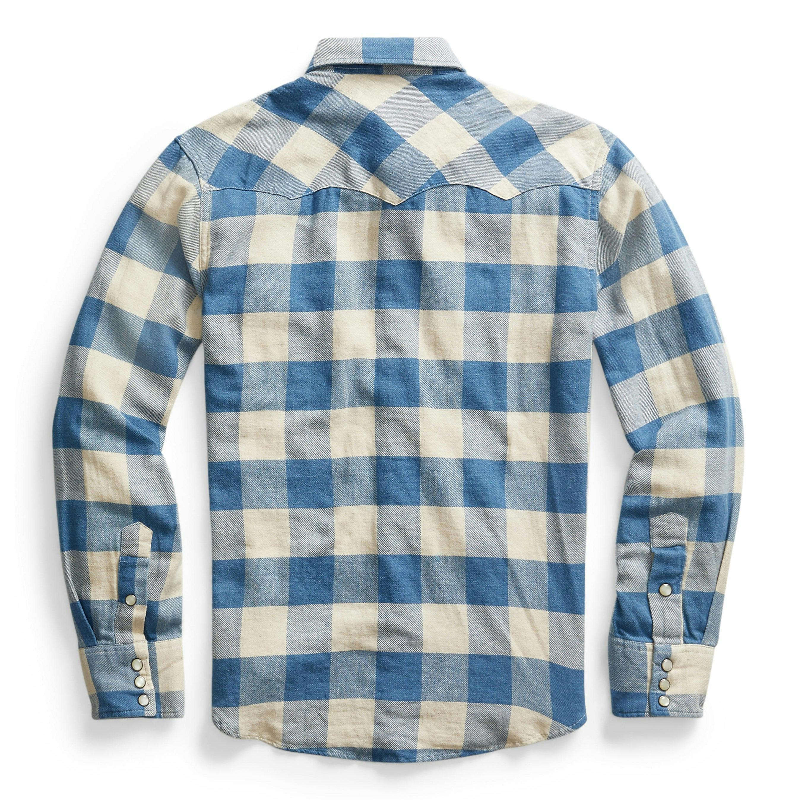POLO RALPH LAUREN CLASSIC FIT INDIGO CHAMBRAY SHIRT, Blue Men's Solid  Color Shirt