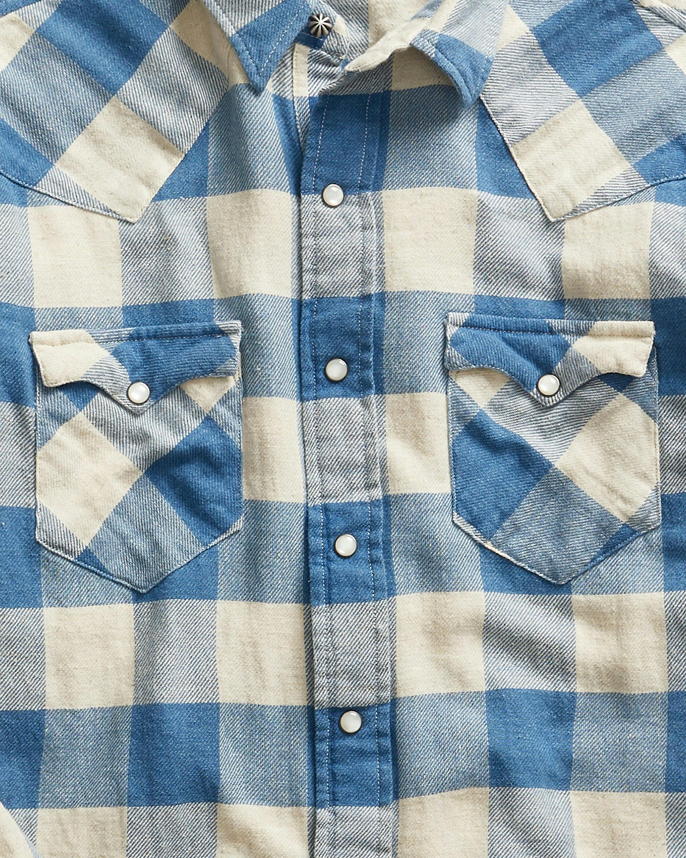 RRL Buffalo Western Shirt Indigo/Cream Long Sleeve Shirts