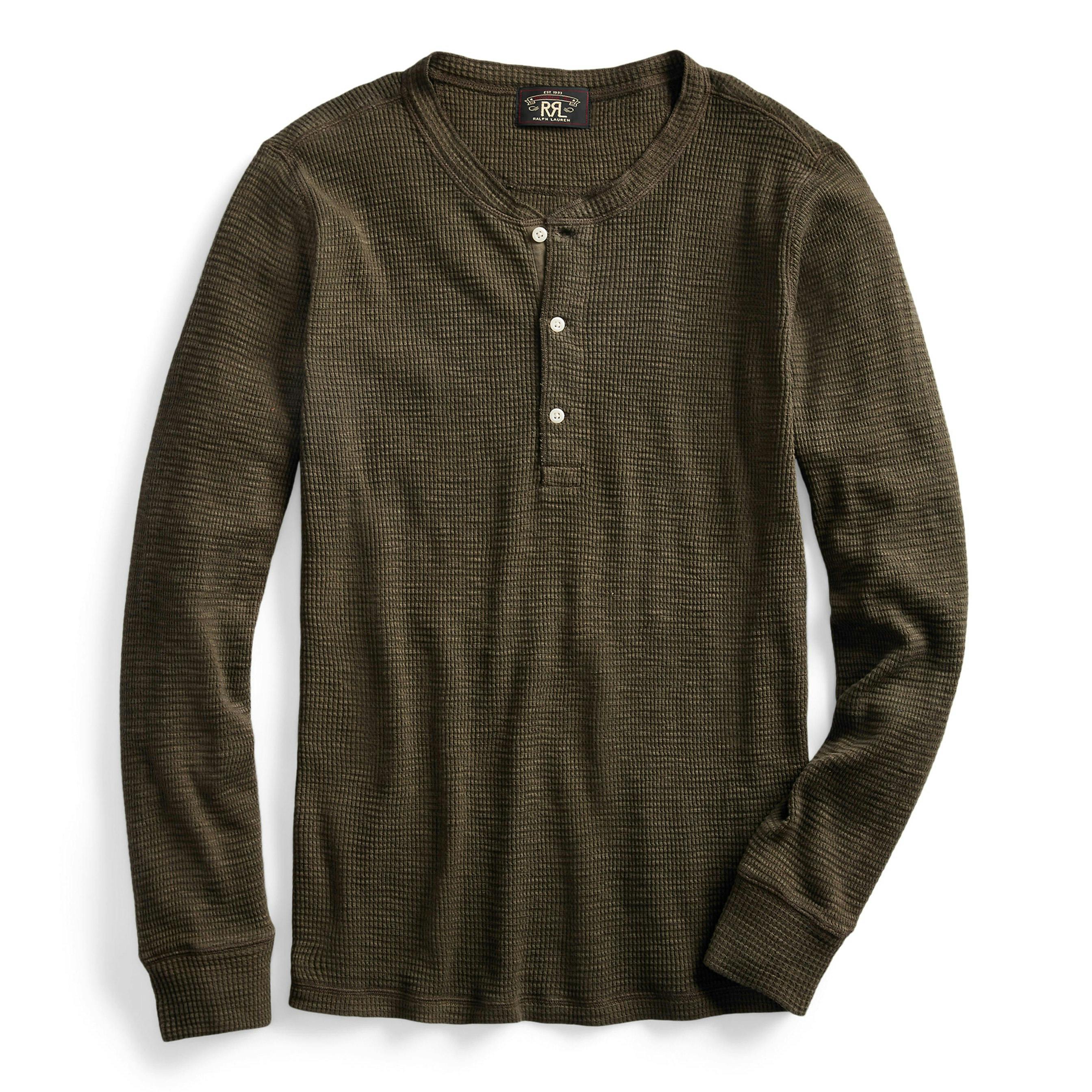 Textured Waffle Knit Henley