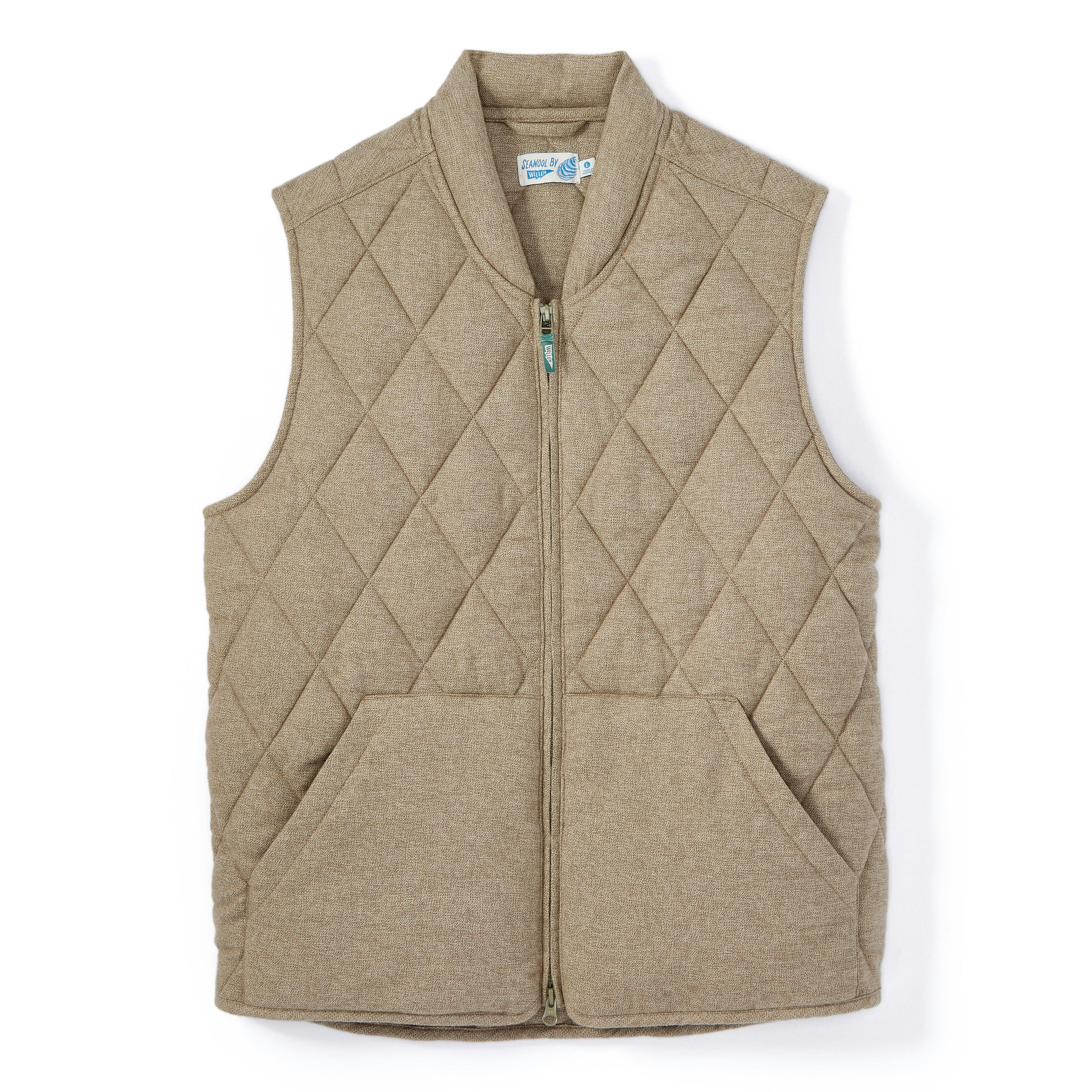 Sleeveless Coat Mens Quilted Jacket Wellen Seawool Bubble Vest