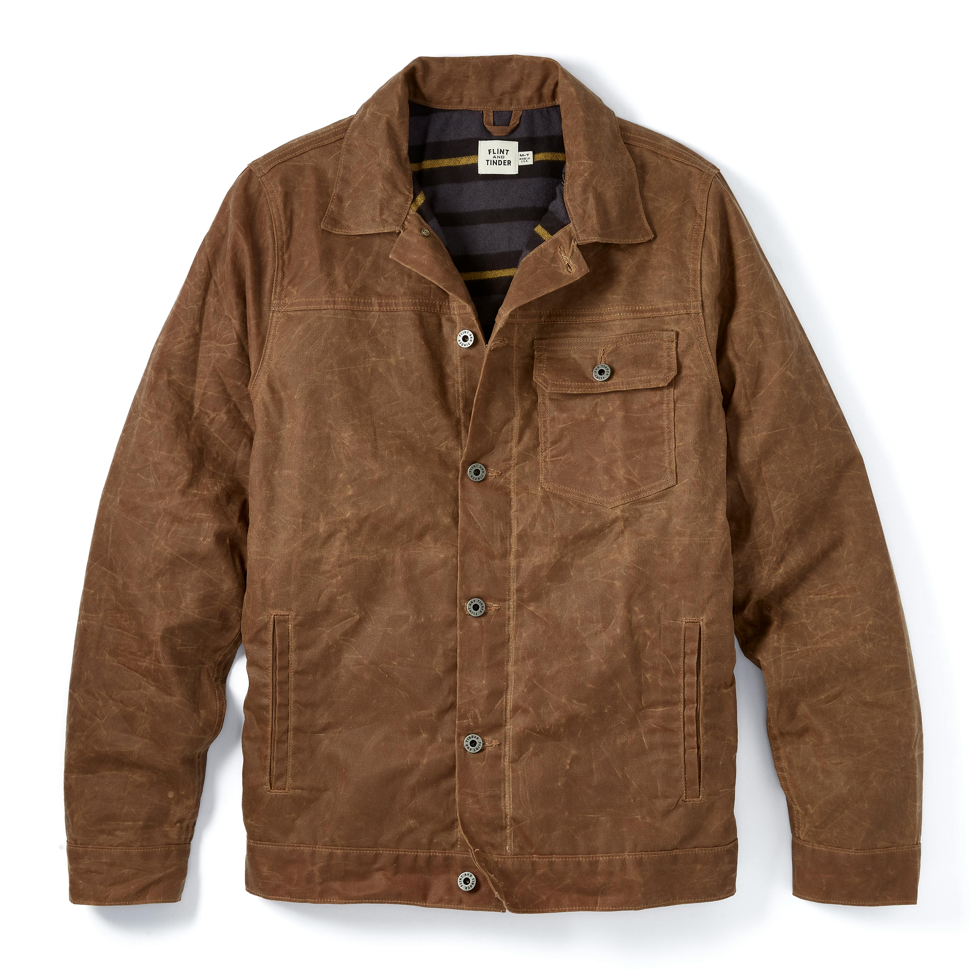 Flannel-Lined Waxed Trucker Jacket - Relaxed