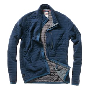 Relwen Quilted Flannel Shirt Jacket - Navy/Black/Blue Plaid