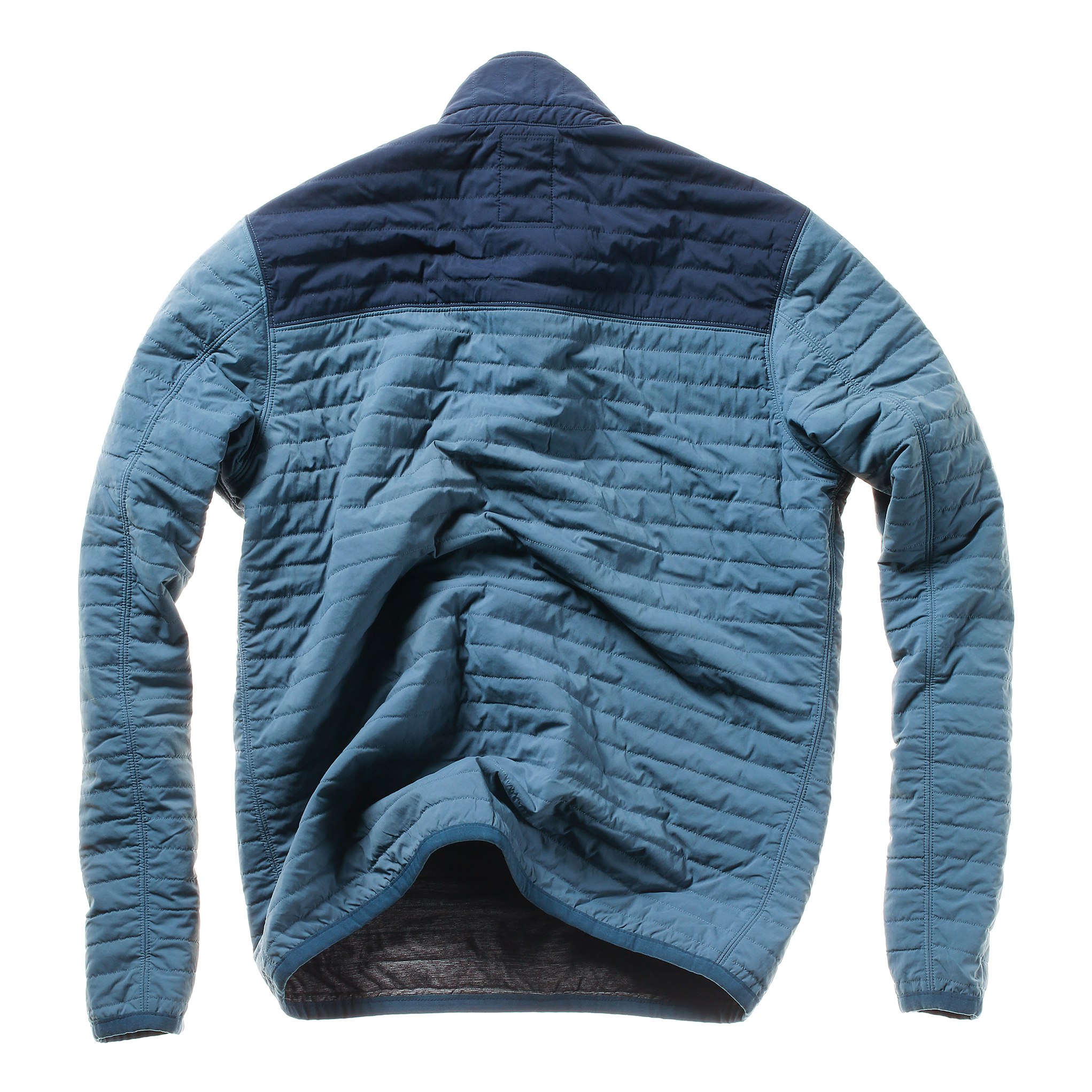 Relwen Windzip Popover Gas Blue w Bright Navy Split Quilted Jackets Huckberry