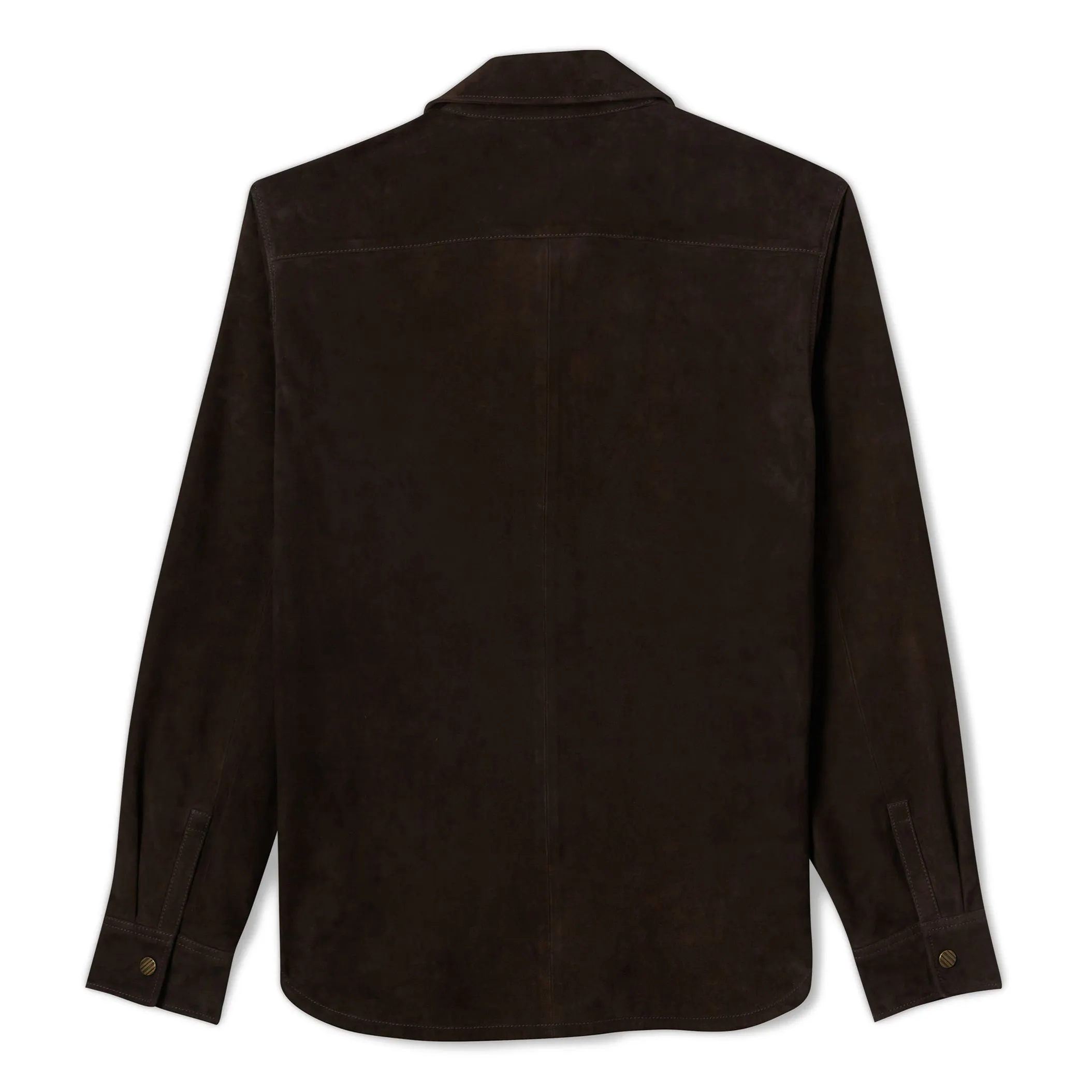 Billy Reid Savoy Suede Workshirt - Brown | Long Sleeve Shirts