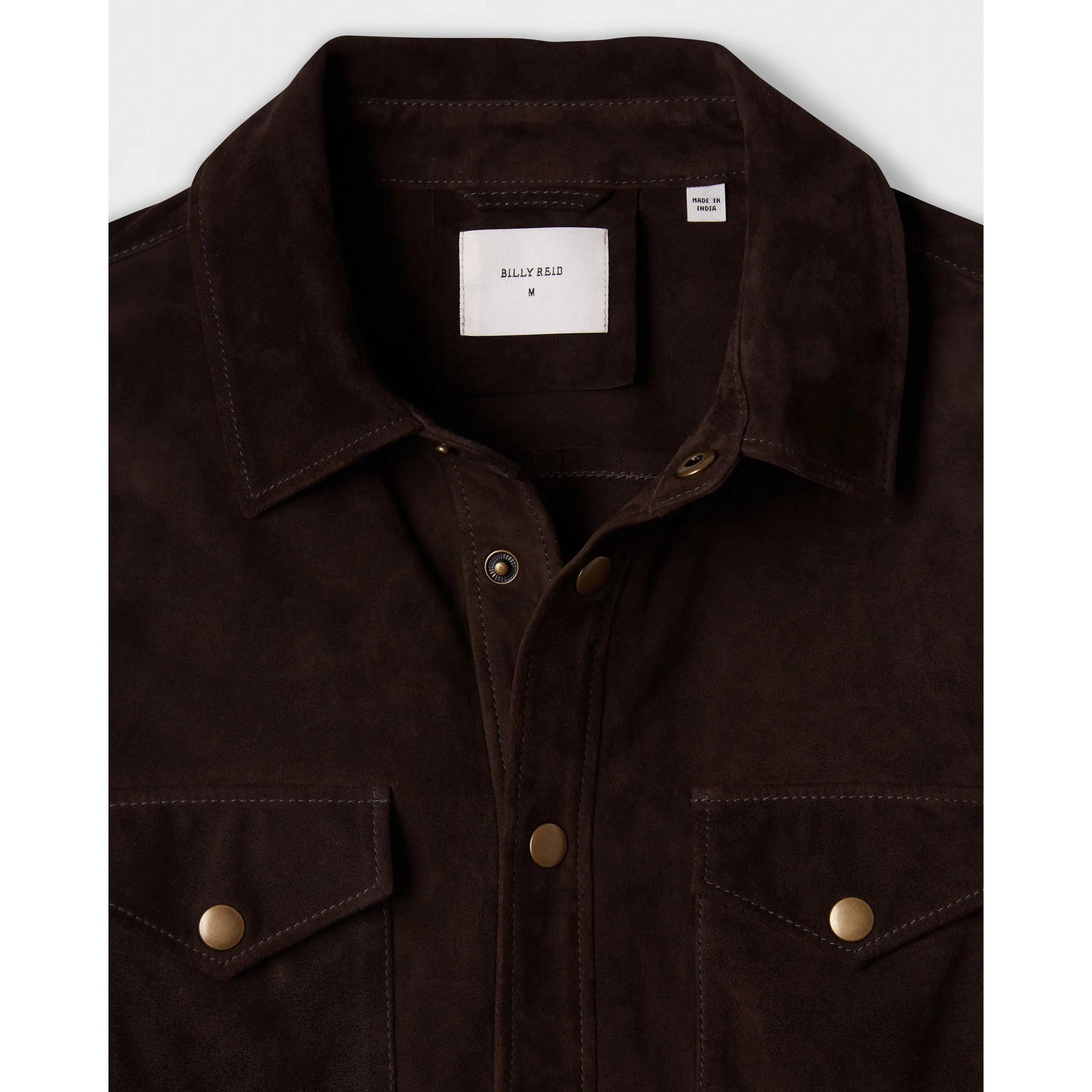 Billy Reid Savoy Suede Workshirt - Brown | Long Sleeve Shirts